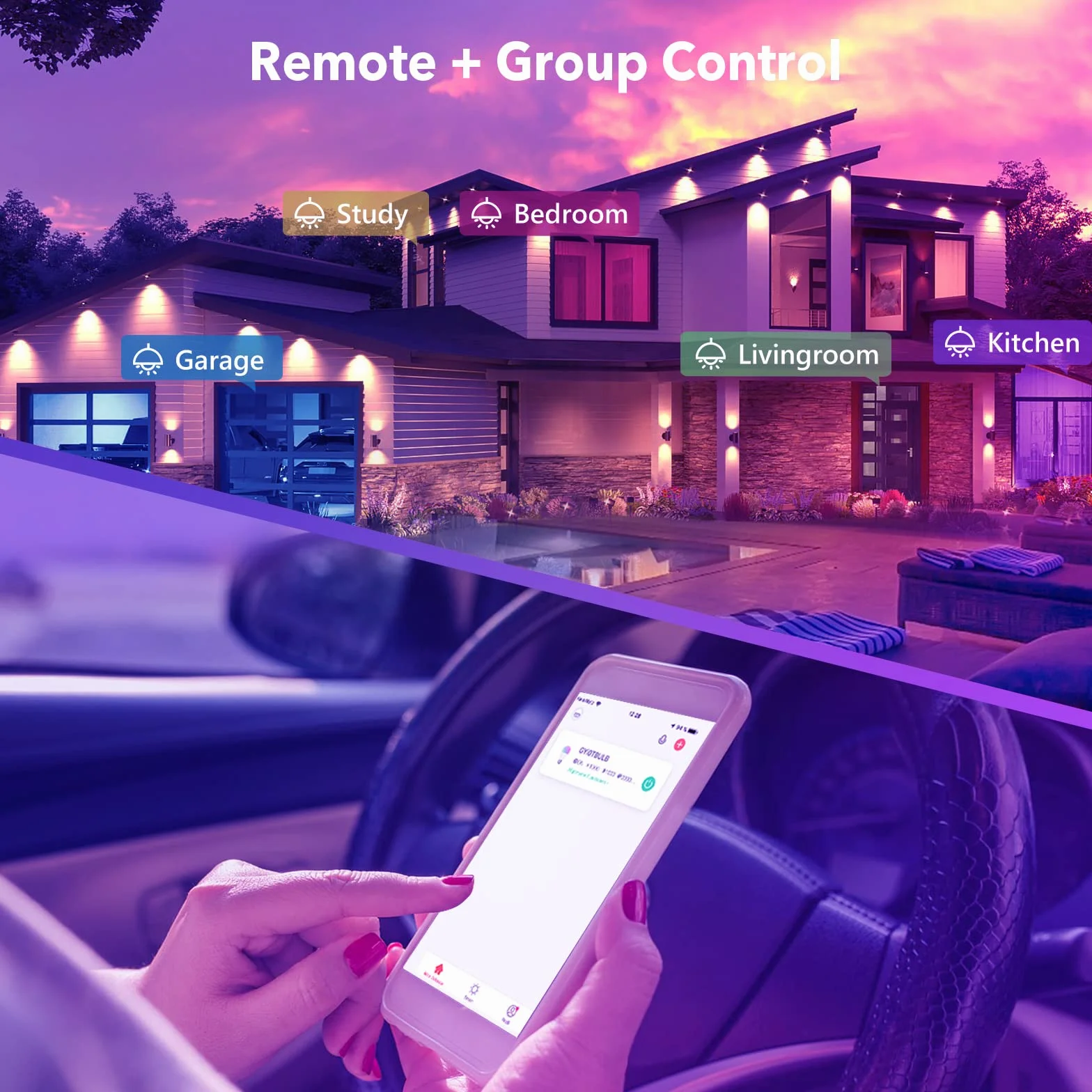 GY Żarówki Led Smart GX53 Żarówka Wifi Lampa RGB Light Bulb Alexa Lamp Remote Lampen 9W 850 Lumen 6 Sztuk