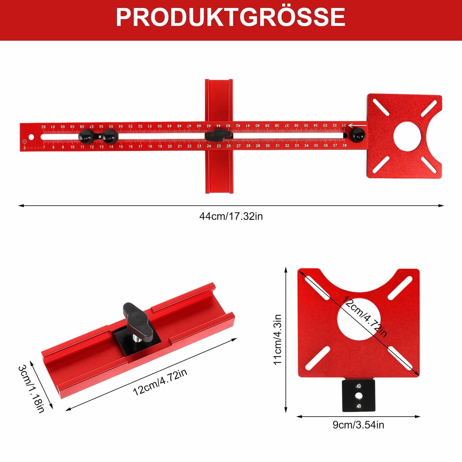 Regulowane aluminiowe koło frezujące, metryczny szablon do frezowania górnowrzecionowego, akcesoria do frezarki górnowrzecionowej, do frezarki górnowrzecionowej, płyta frezarska do okręgów i linii