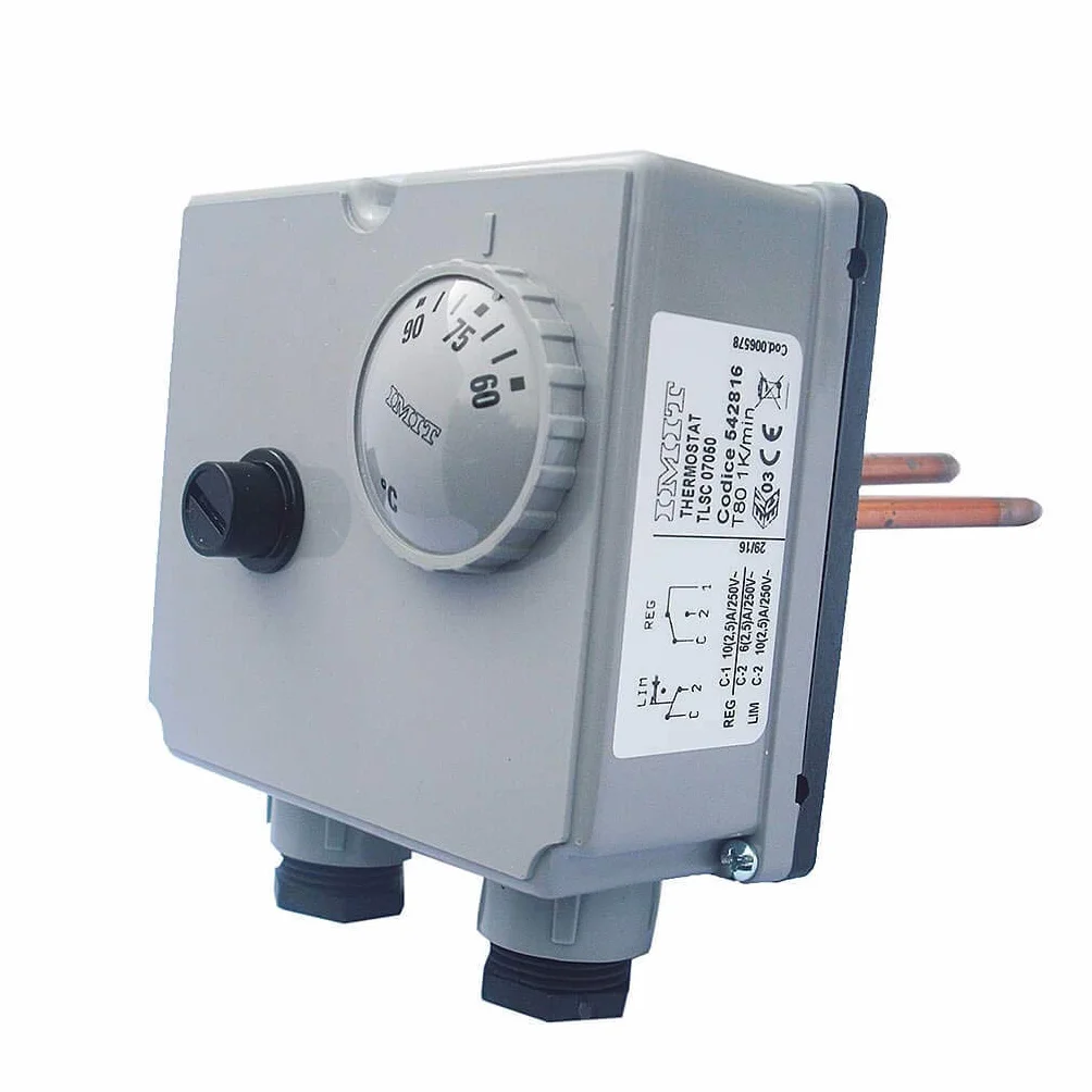 IMIT TLSC 07050 542816 regulowany podwójny termostat zanurzeniowy 60-90°C ręczne resetowanie dla kotła olejowego