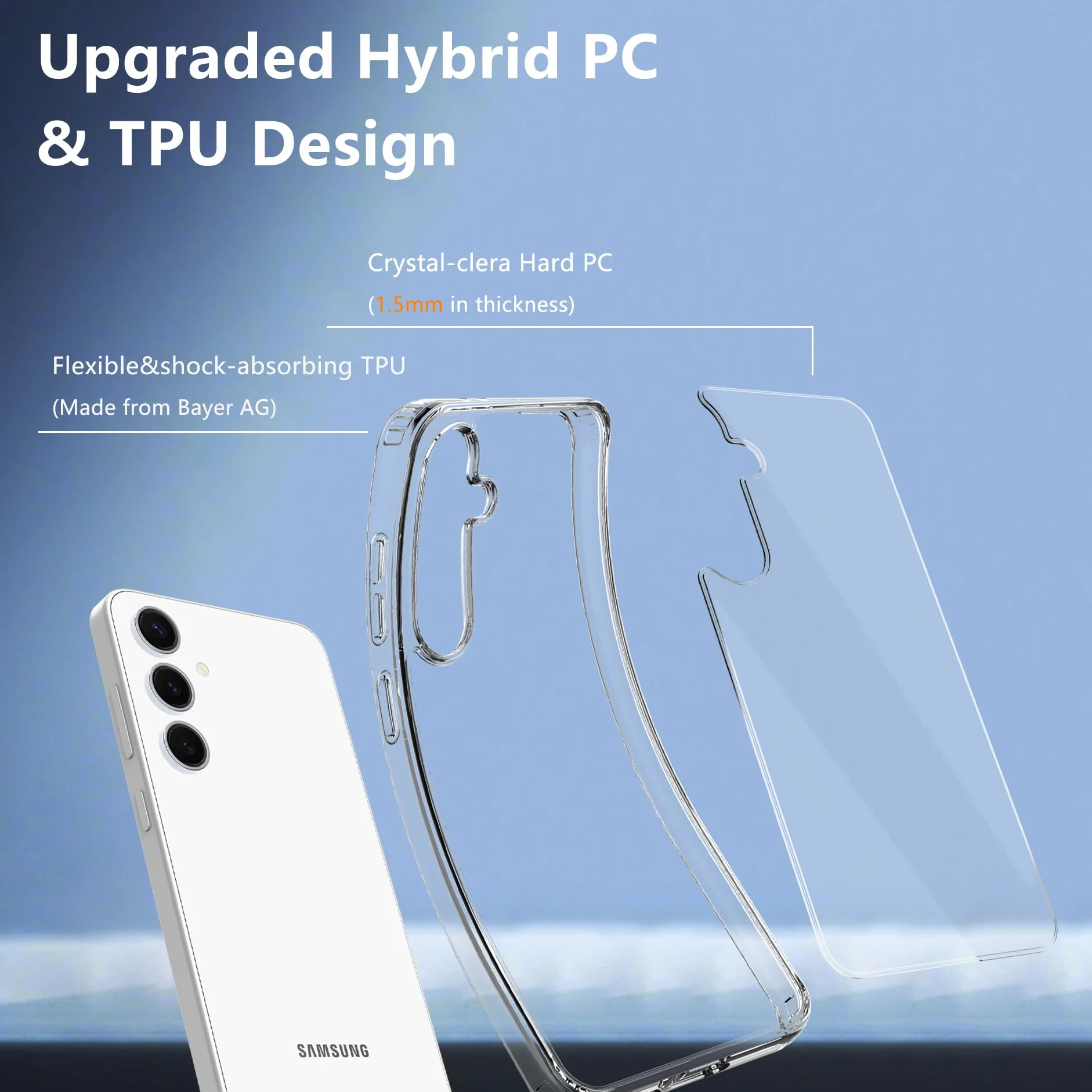 Przezroczyste etui Samsung Galaxy S26 z ochraniaczem ekranu, twardy PC miękki TPU silikonowy zderzak odporny na wstrząsy