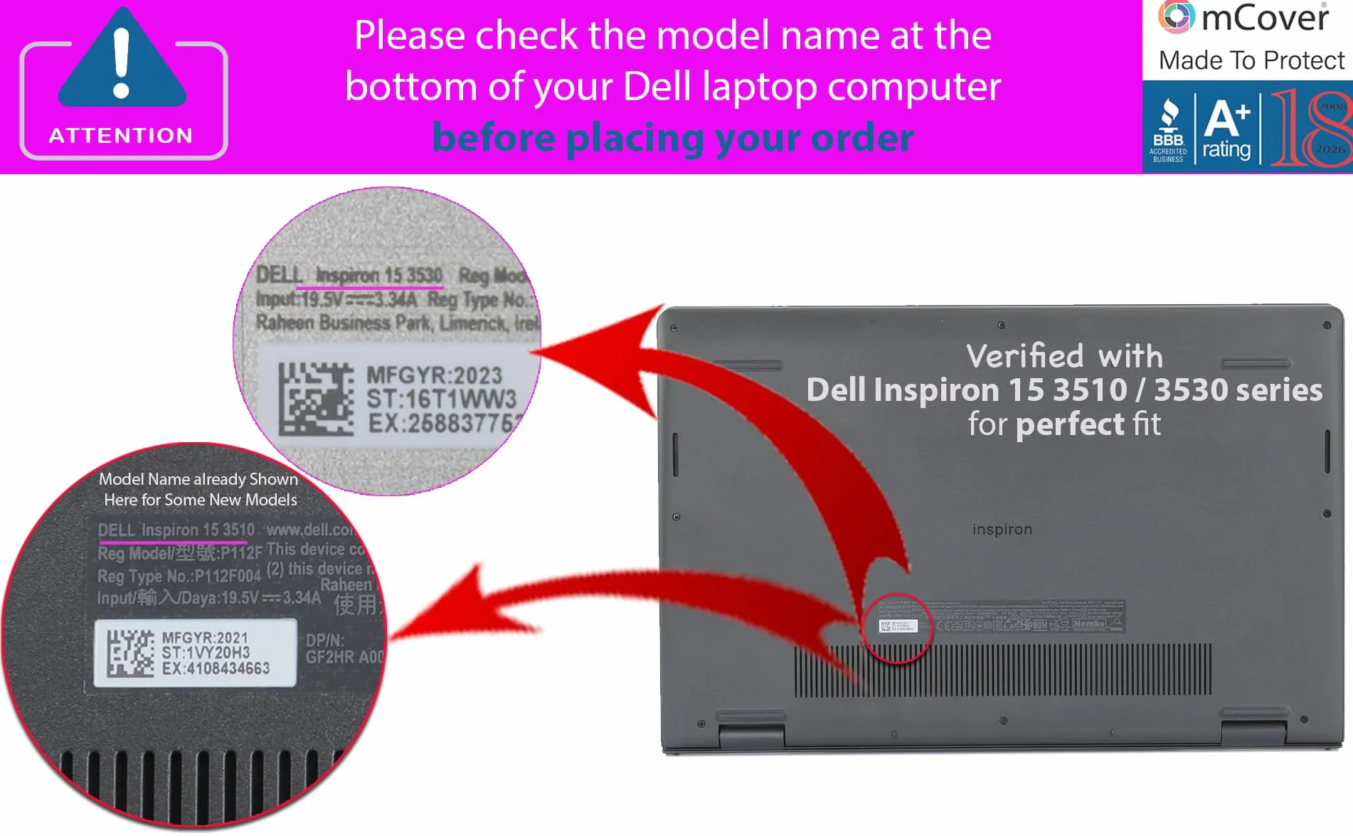 mCover Etui kompatybilne tylko z laptopami Dell Inspiron 15 3510 3511 3515 3520 3521 3525 3530 3535 (nie pasuje do innych modeli Dell) (Aqua)