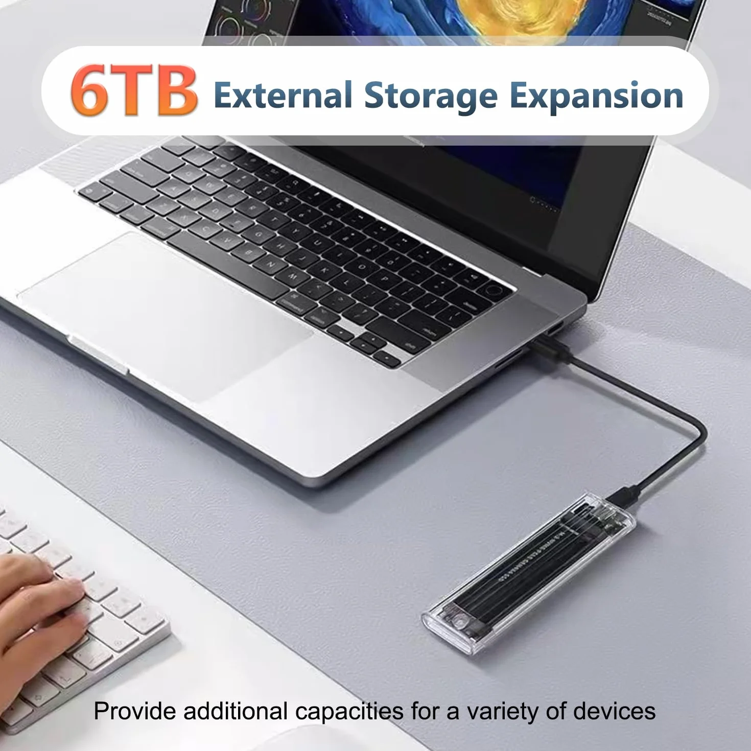 Obudowa SSD M.2 NVMe 10 Gb/s USB 3.1 Gen 2 Kompatybilna 2230/2242/2260/2280 M-Key