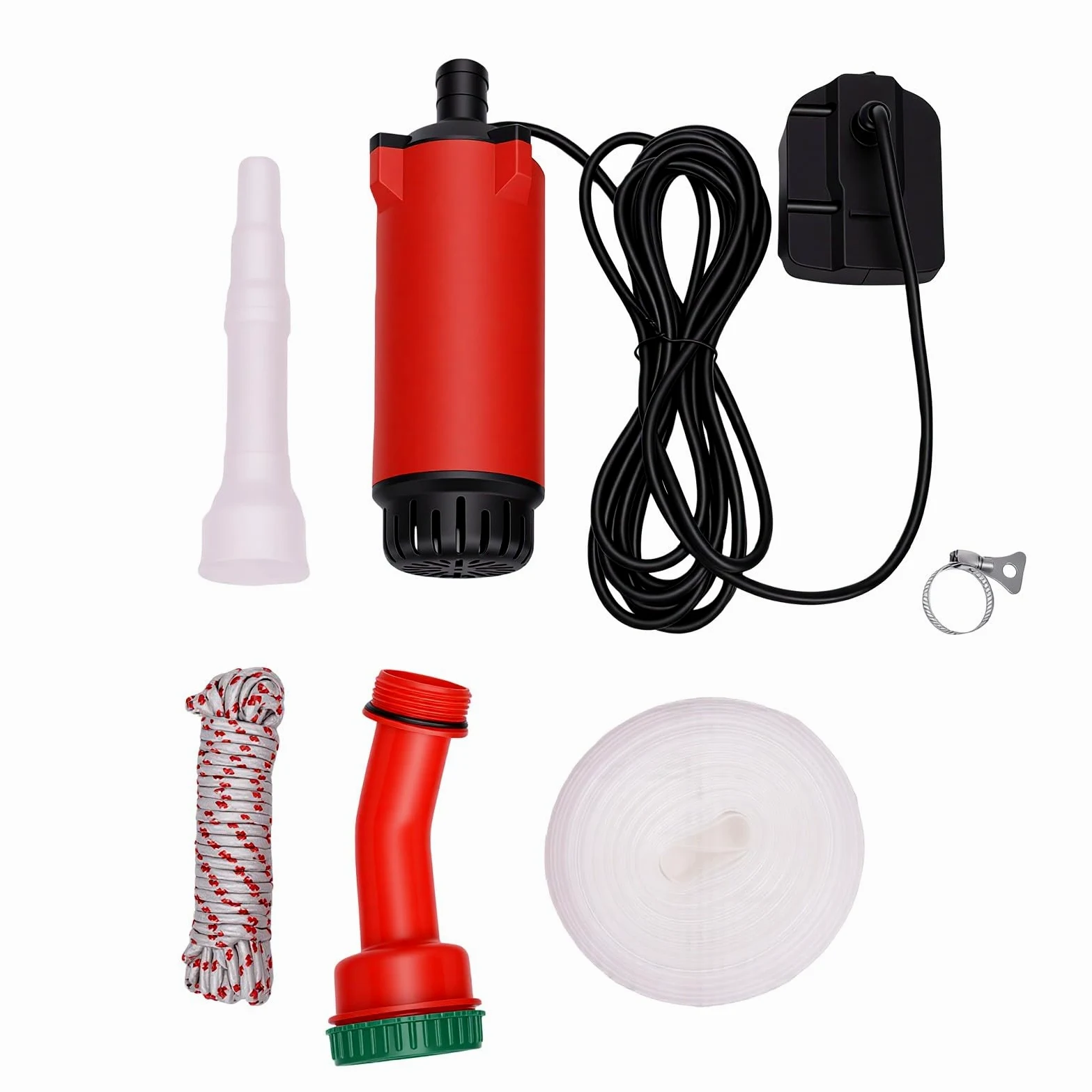 FTVOGUE Bezprzewodowa Pompa Głębinowa Litowo-jonowa, 120 L/h, Głowica 16,4 Stopy, średnica Zewnętrzna 19 Mm