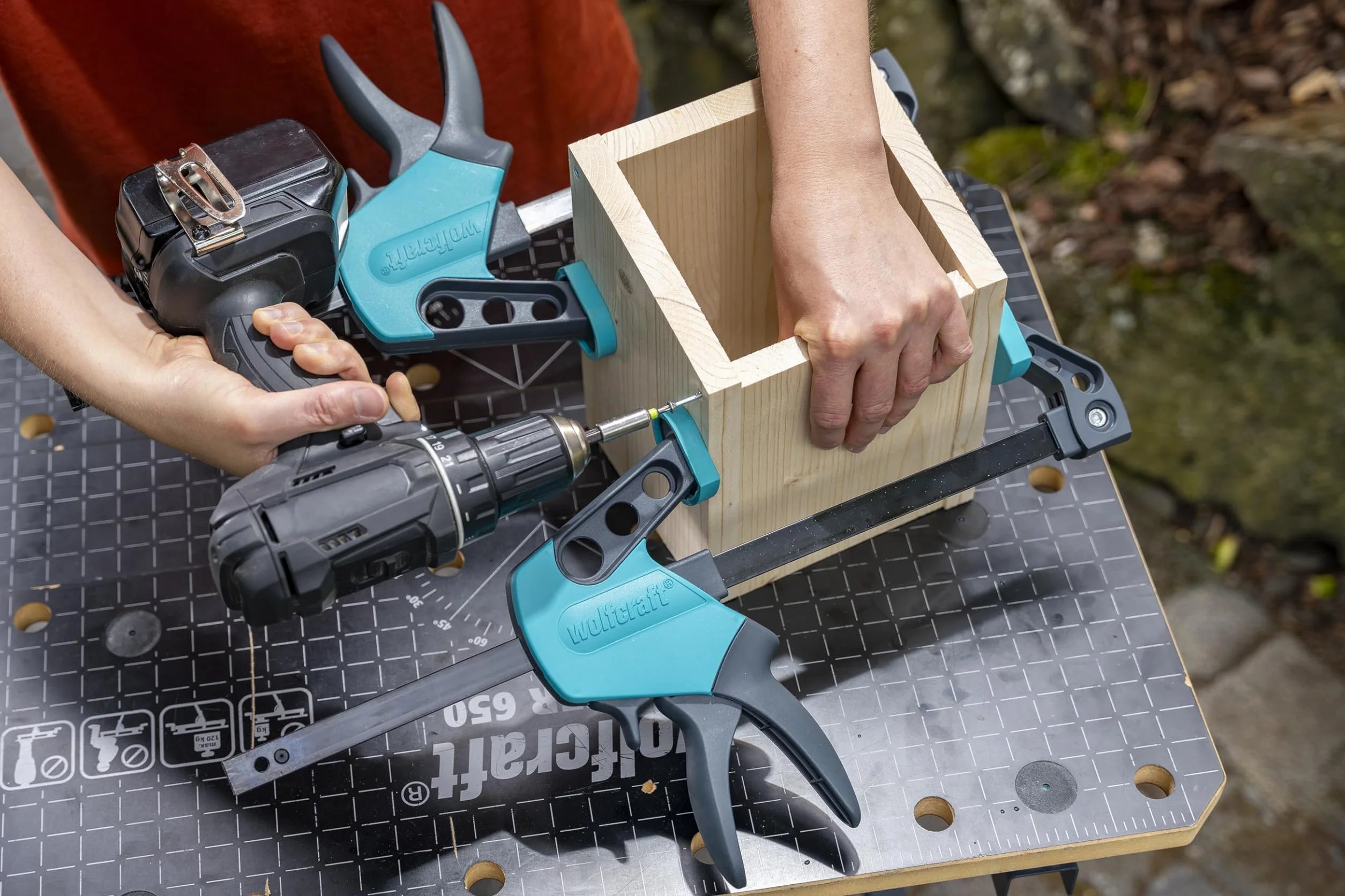 wolfcraft Ścisk jednoręczny EHZ „Easy” 75 mm - 300 mm I 3021000 I Ścisk jednoręczny do komfortowej pracy