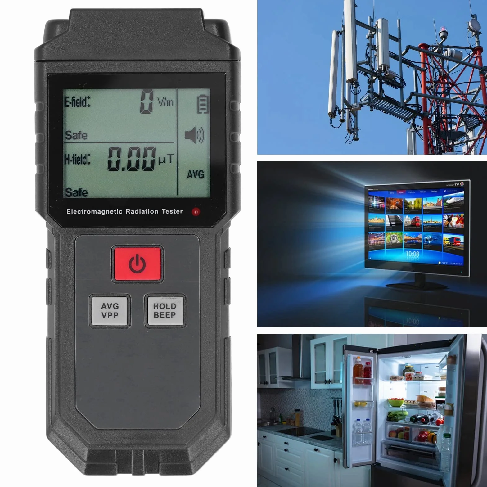 Detektor Elektromagnetyczny Czarny Przenośny Miernik Pola Magnetycznego Tester Promieniowania Tester Miernika EMF do Testowania Oprzyrządowanie