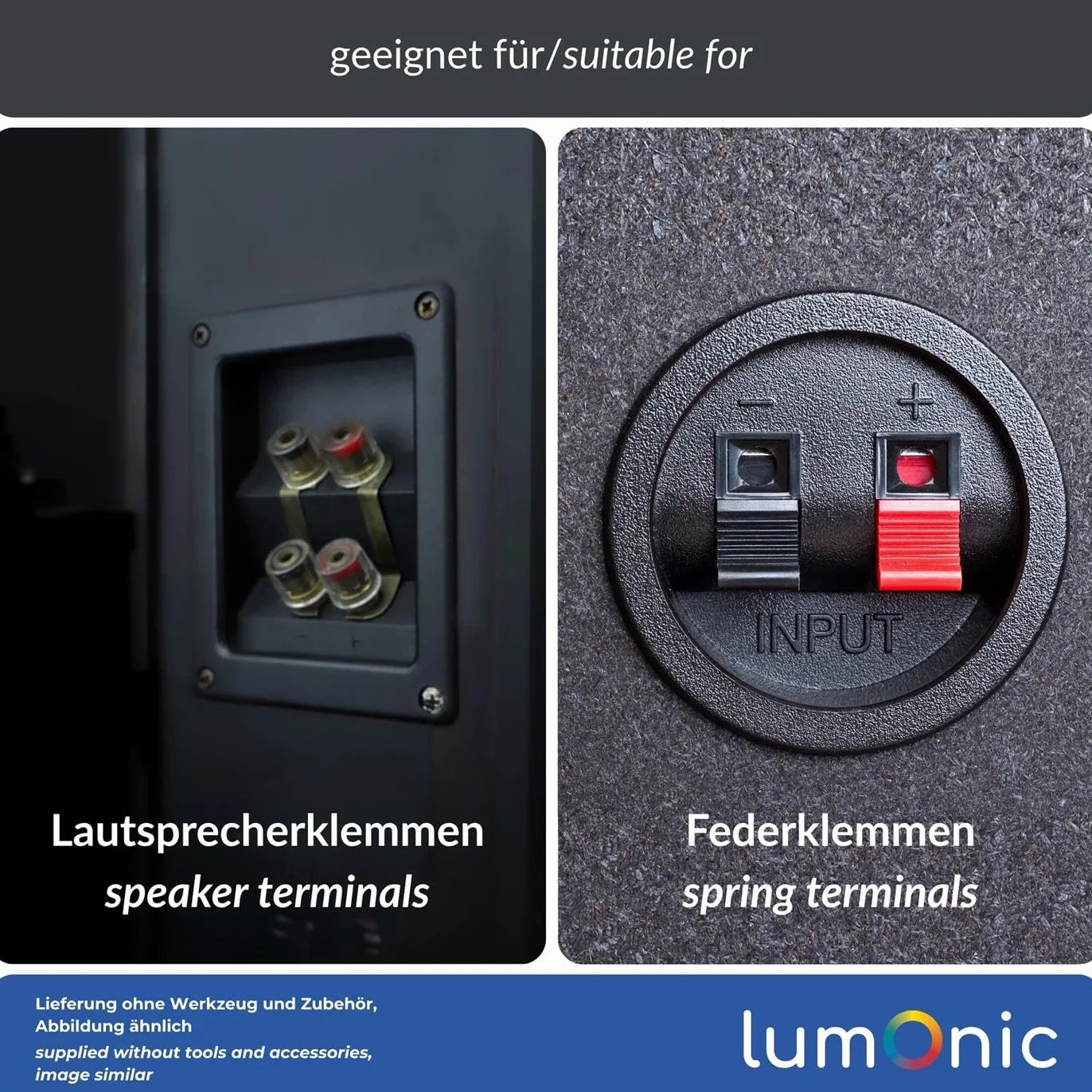 Lumonic Kabel głośnikowy 5m Przezroczysta 2x1,5mm² CCA Niebieskie oznaczenie HiFi Podwójna linia audio