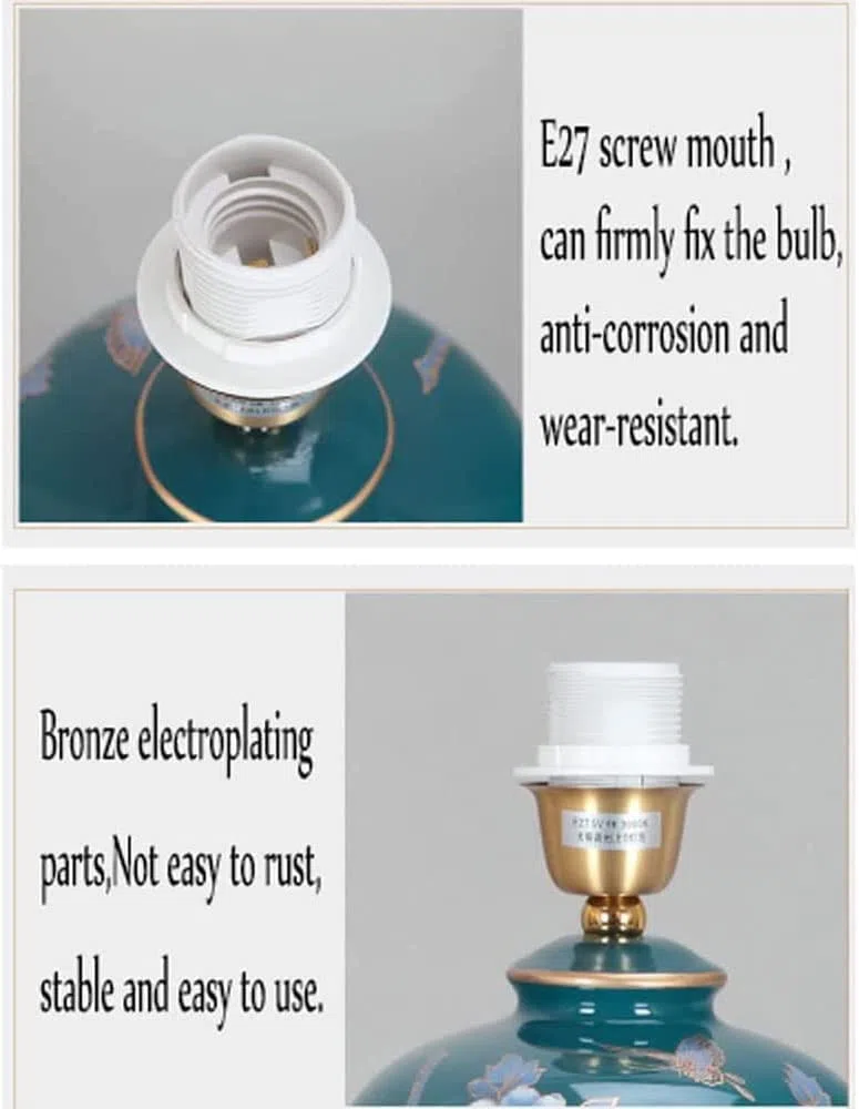 Lampa Stołowa Lampy Stołowe Do Salonu Ręcznie Robione Kwiatowe Ceramiczne Lampki Nocne Europejska Dekoracja Lampa Stołowa Stożkowy Klosz Bębnowy Dekoracja Do Salonu Lampy