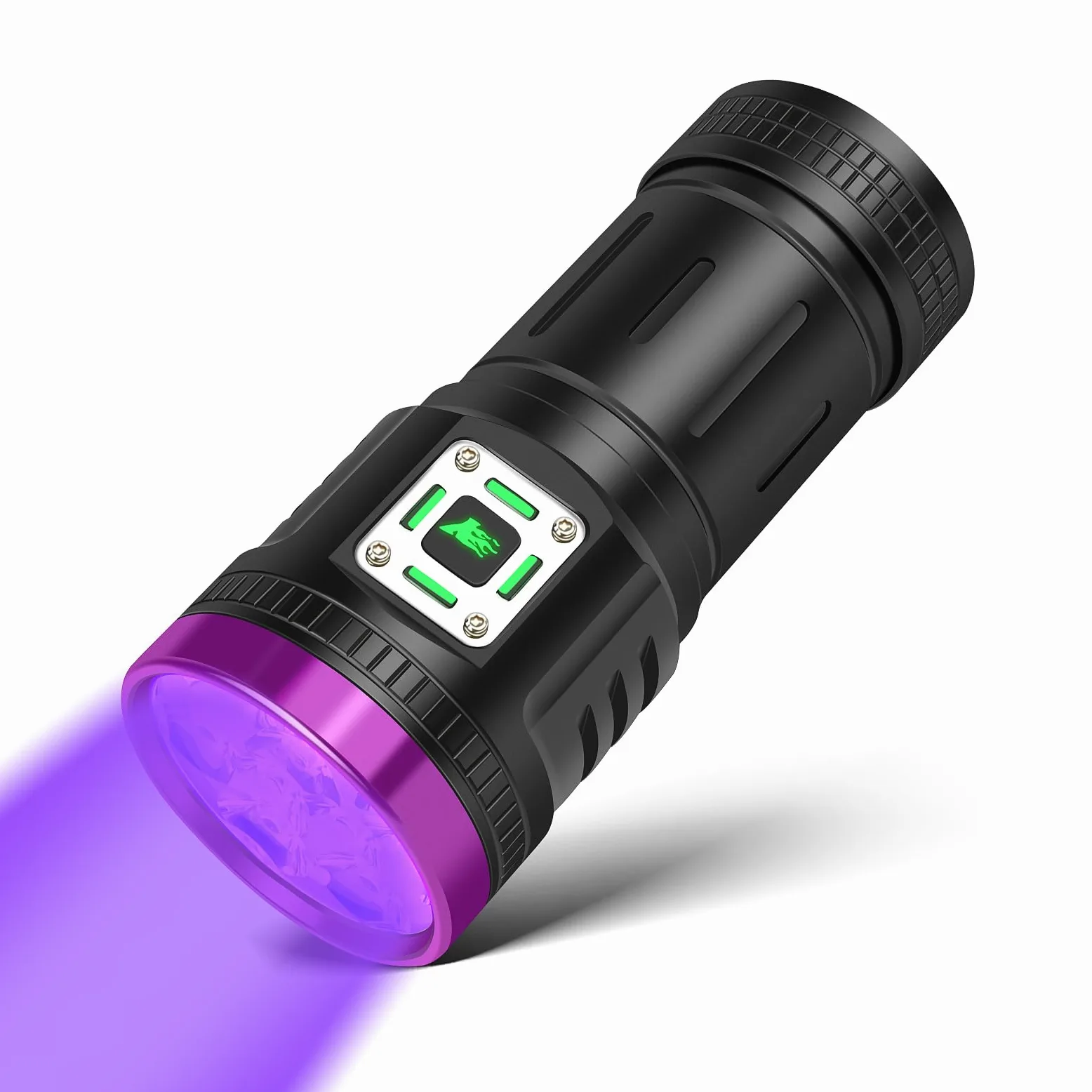 LUXNOVAQ Latarka UV 45W USB, ładowalna latarka UV, potężna, 9-rdzeniowa LED, światło UV 385-395 nm do wykrywania moczu zwierząt, utwardzania żywicy, sprawdzania notatek, pluskwy, szkła uranowego