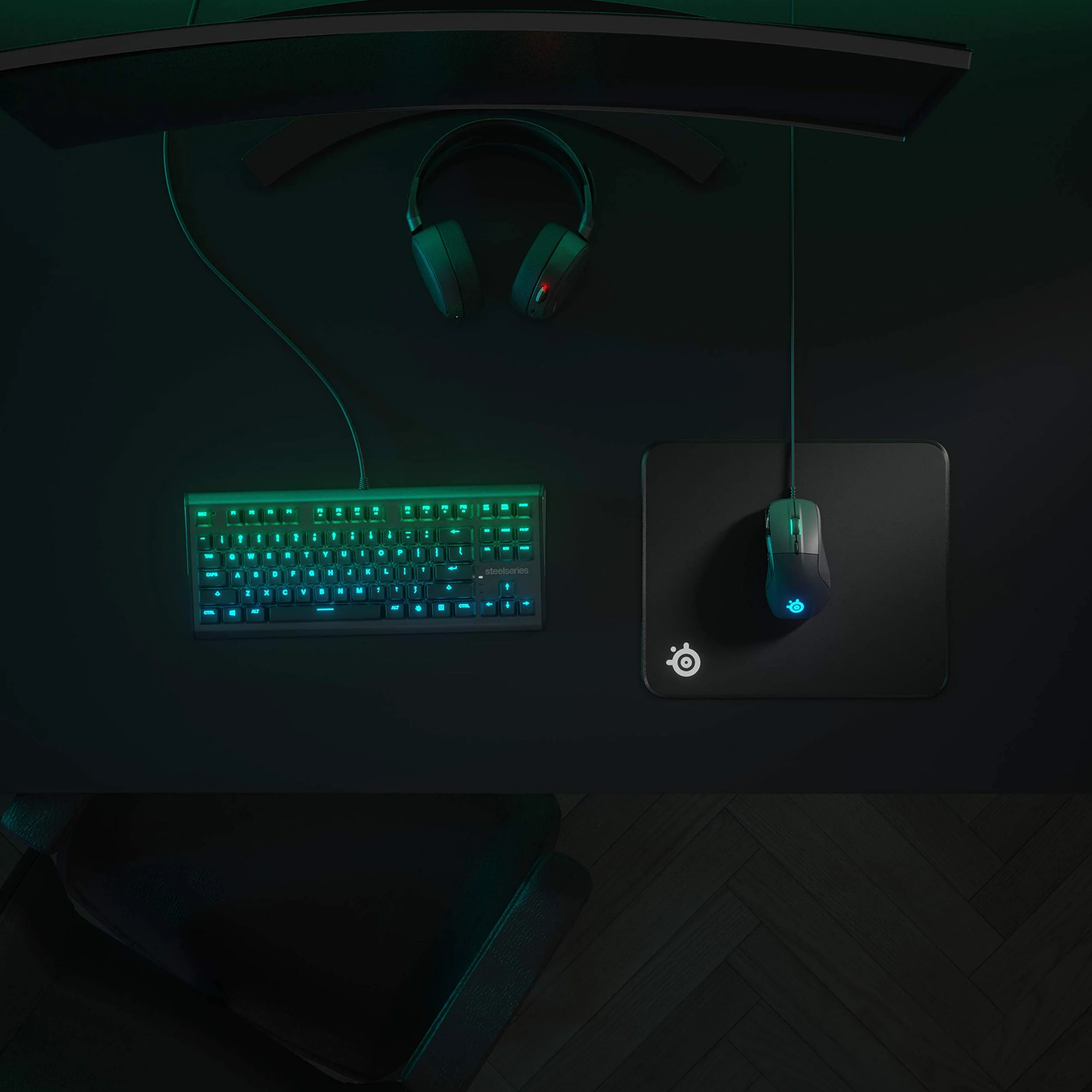 SteelSeries QcK Gaming Surface - duża tkanina z przeszytymi krawędziami - bardzo trwała - zoptymalizowana pod kątem czujników do gier - czarna