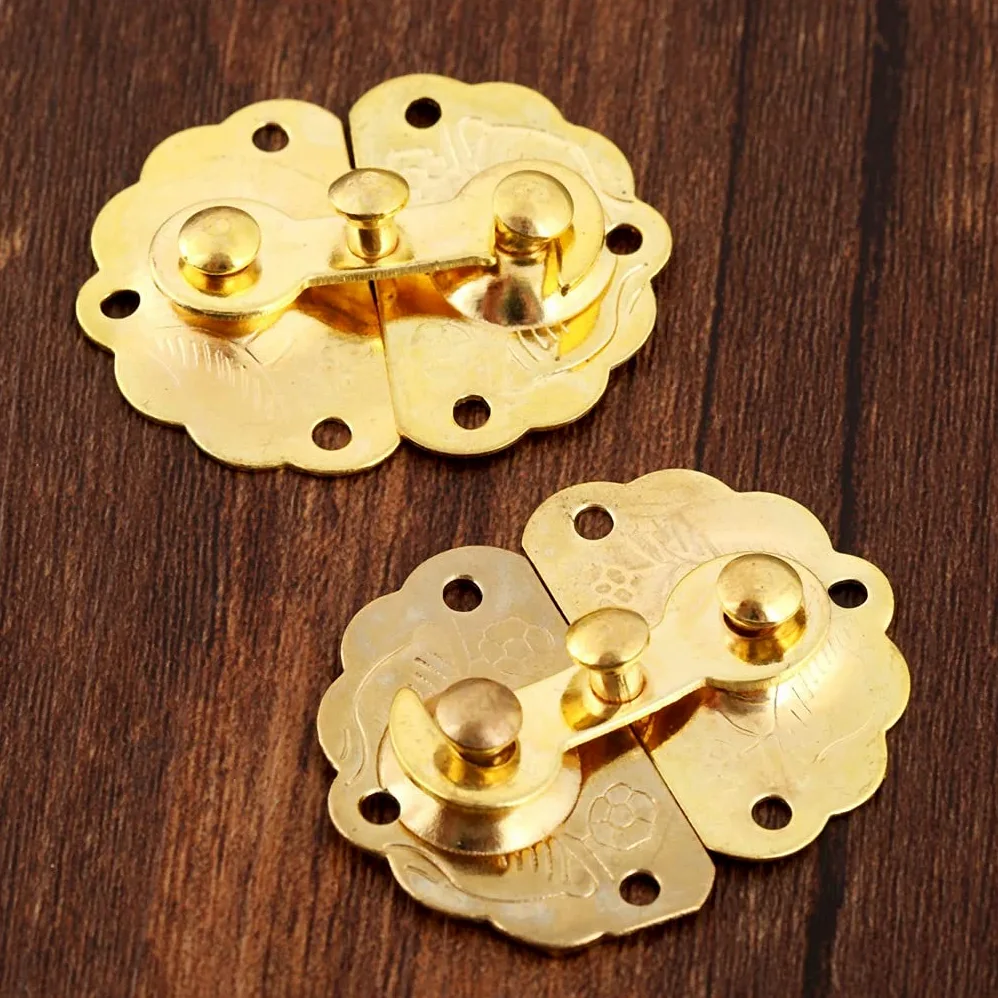 Zamek meblowy Vintage Latch 2 szt. antyczny styl drewniane pudełko pudełko blokada zapięcie zamknięcie zatrzask 35 * 45mm zatrzask klamry klamry do biżuterii drewniane pudełko walizka z gwoździami