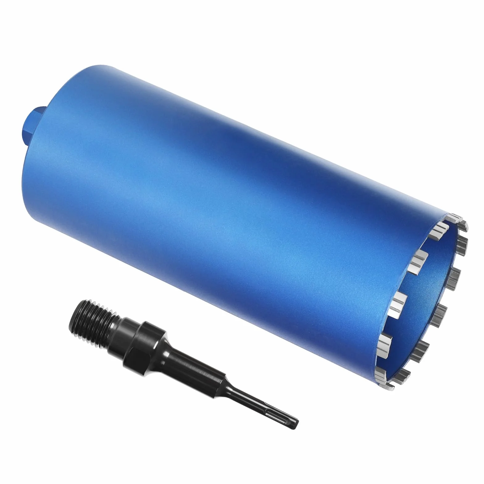 Diamentowa koronka wiertnicza wiertło rdzeniowe do wiertarki rdzeniowej z turbo, w zestawie SDS-Plus, 1 1/4", Ø 162 mm, długość całkowita 460 mm, wiertło do puszek na mokro i na sucho koronka