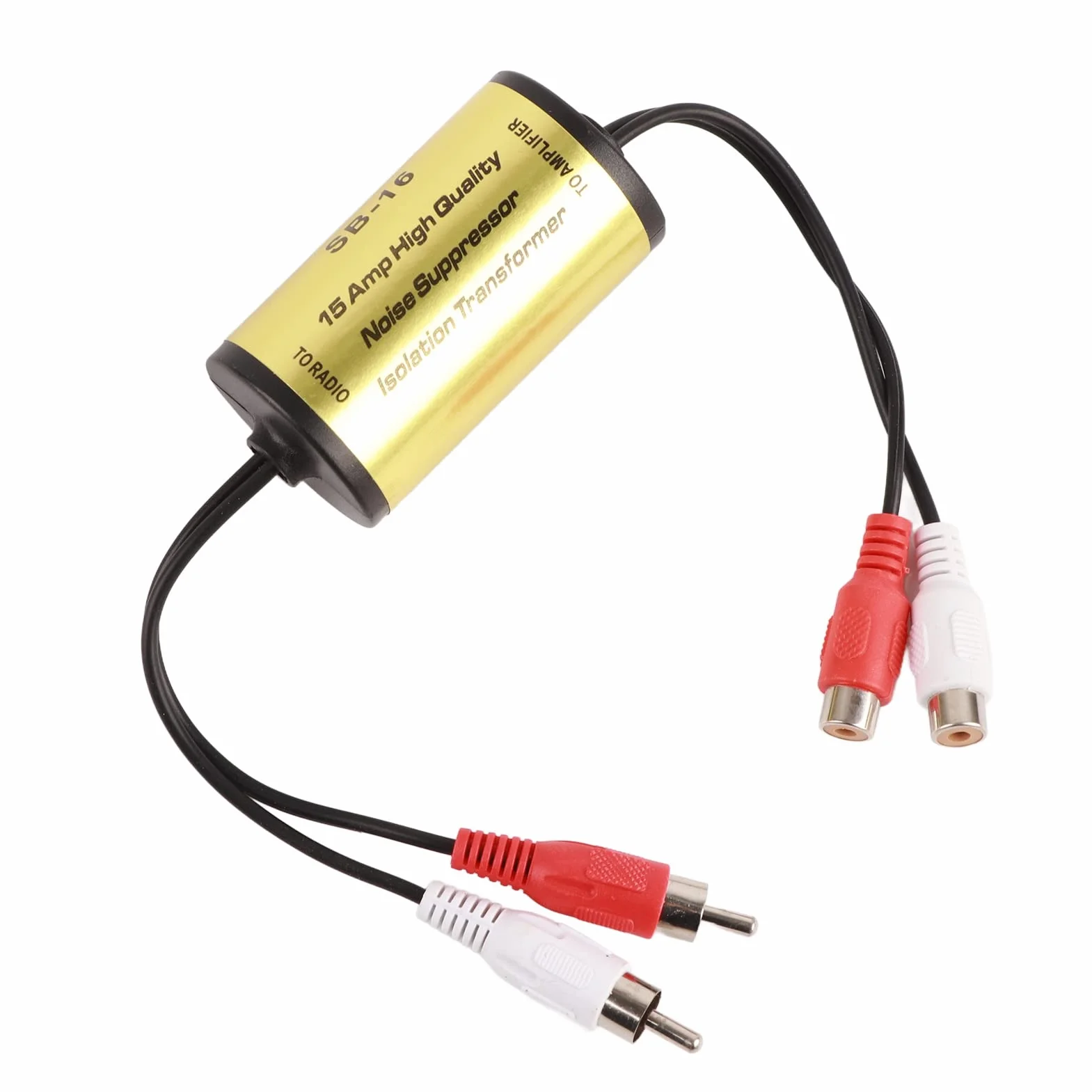 Filtr szumów radia audio, tłumik szumów 15 A, stereo, redukcja szumów, przeciwzakłóceniowy, wzmacniacz audio, filtr pętli uziemienia, izolator szumów do samochodowego systemu audio