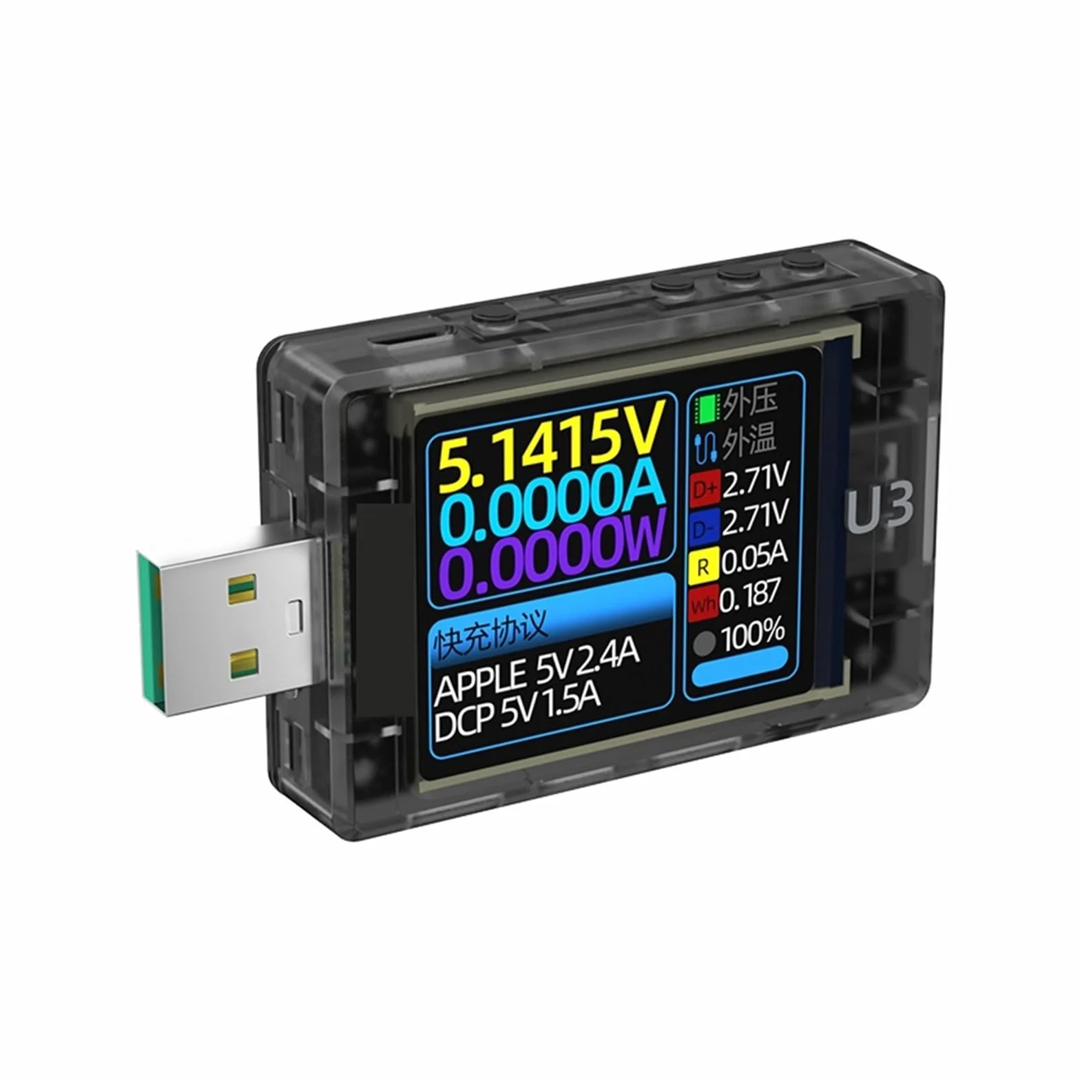 Amperomierz USB, U3 Aplikacja Na Komputer USB Tester Miernik Napięcia Prądu QC5 PD3.0 2.0 PPS Protokół Szybkiego Ładowania Pojemność Monitor Wyzwalacza PD(Bluetooth Red)