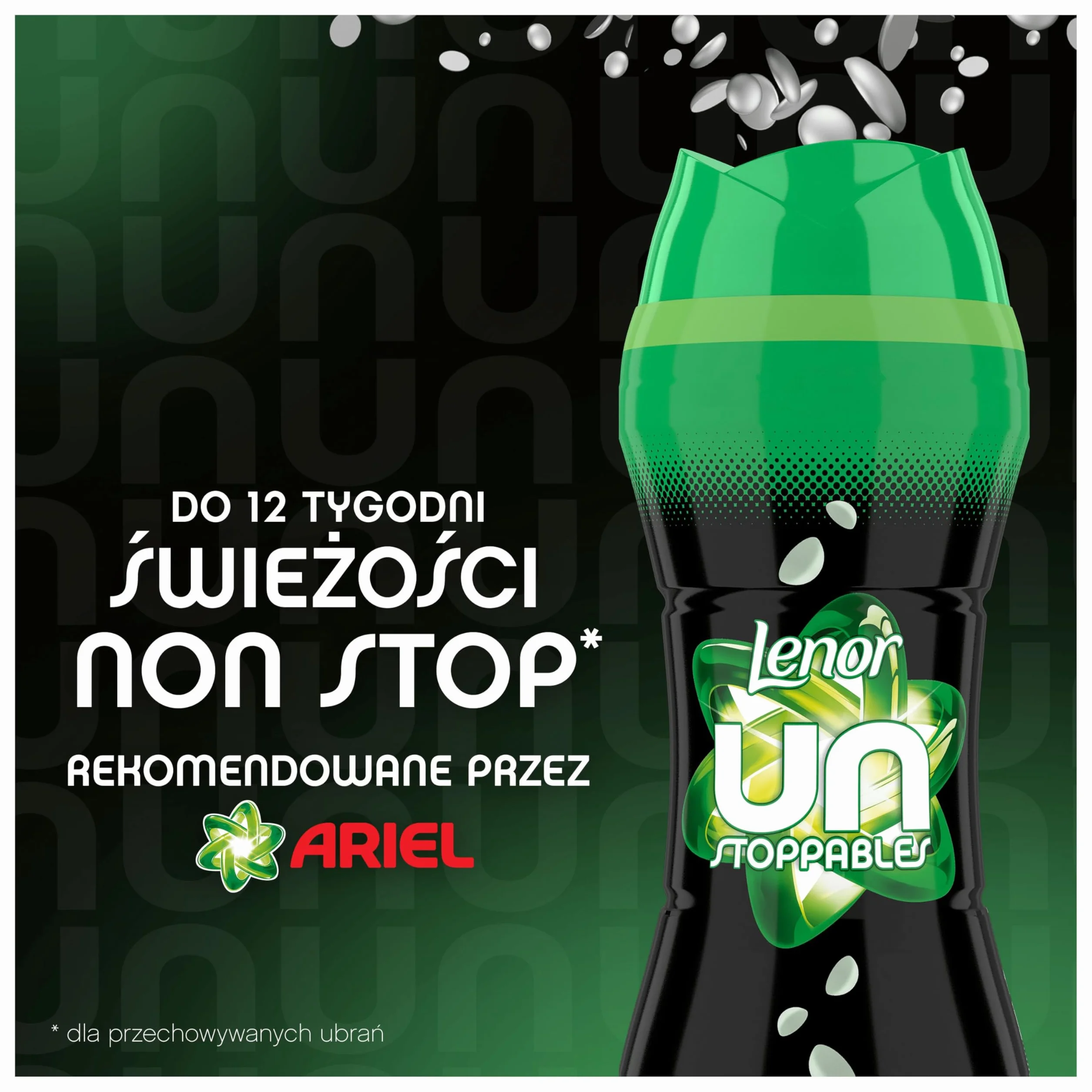 Lenor Unstoppables Scent of Ariel 195g, Perełki zapachowe zapewniają długotrwałą świeżość aż do kolejnego prania