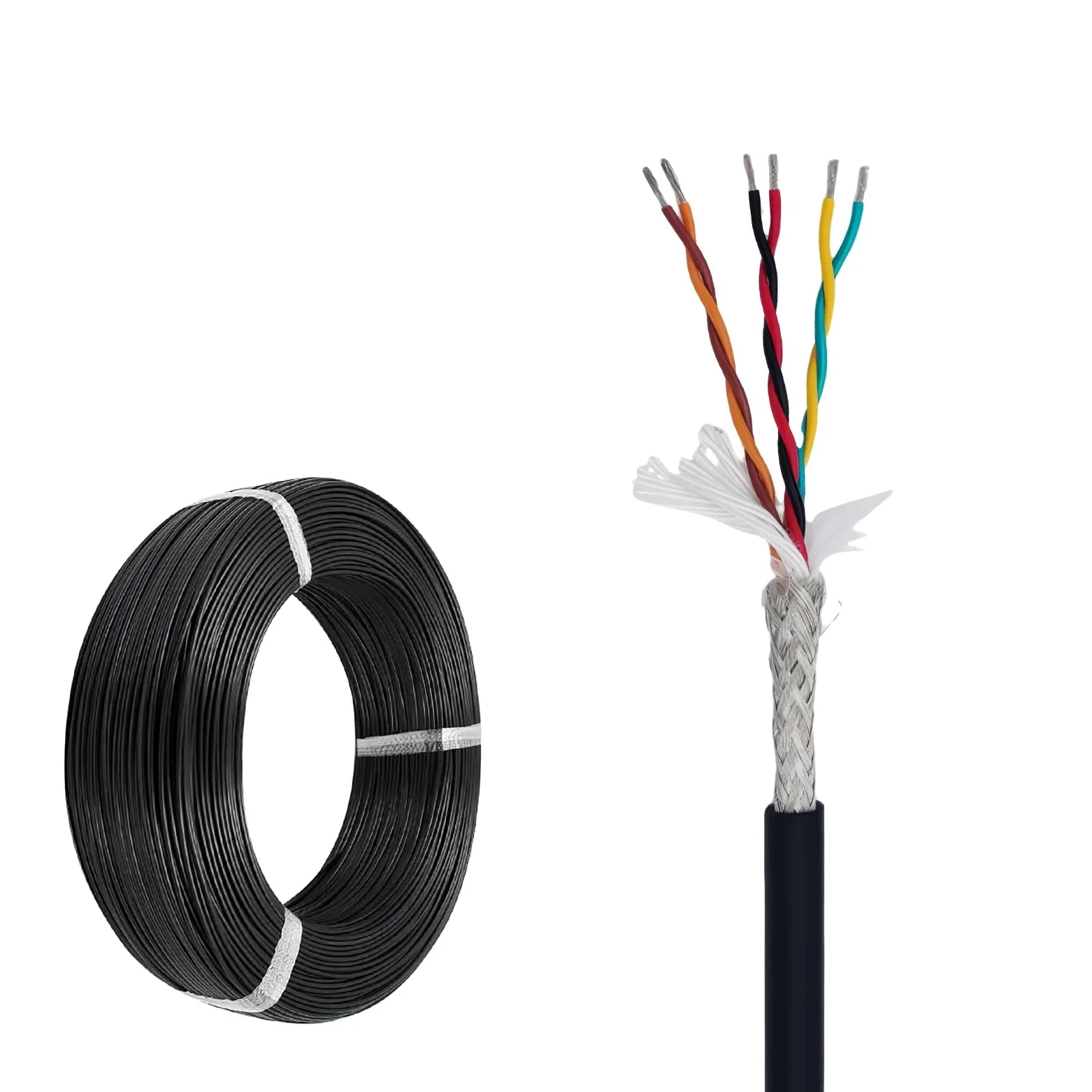 Ekranowany kabel alarmowy, 24AWG, 4-20-żyłowy ekranowany kabel skrętkowy 300 V do automatyki sterowania danymi i dźwiękiem(25ft,24AWG-16C)