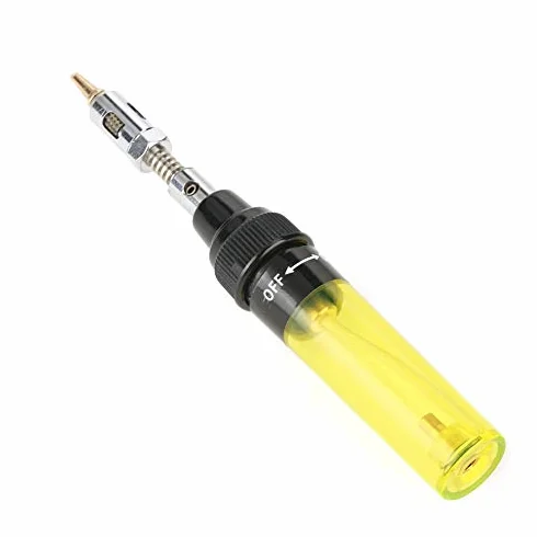 Yosoo pistolet do lutowania gazowego, lutownica gazowa, lutownica butanowa, nadaje się do precyzyjnego lutowania takich rzeczy jak elektronika, narzędzia lub obwody na płycie głównej, Żółty, żelazo