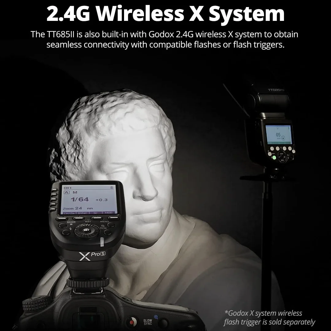 Godox TT685IIS 1/8000s HSS GN Speedlite Flash TTL TCM wydajna funkcja konwersji Wbudowany odbiornik systemu Godox 2,4G X (TT685IIS dla Sony)