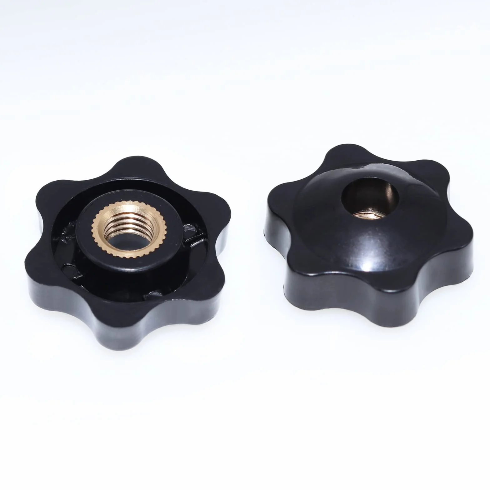 20 SZTUK Star Grip Nut M8 × 32 mm nakrętka radełkowana plastikowa nakrętka mosiężna gwint żeński gwiazda śruba czarny przycisk dokręcania do urządzeń mechanicznych obrabiarek