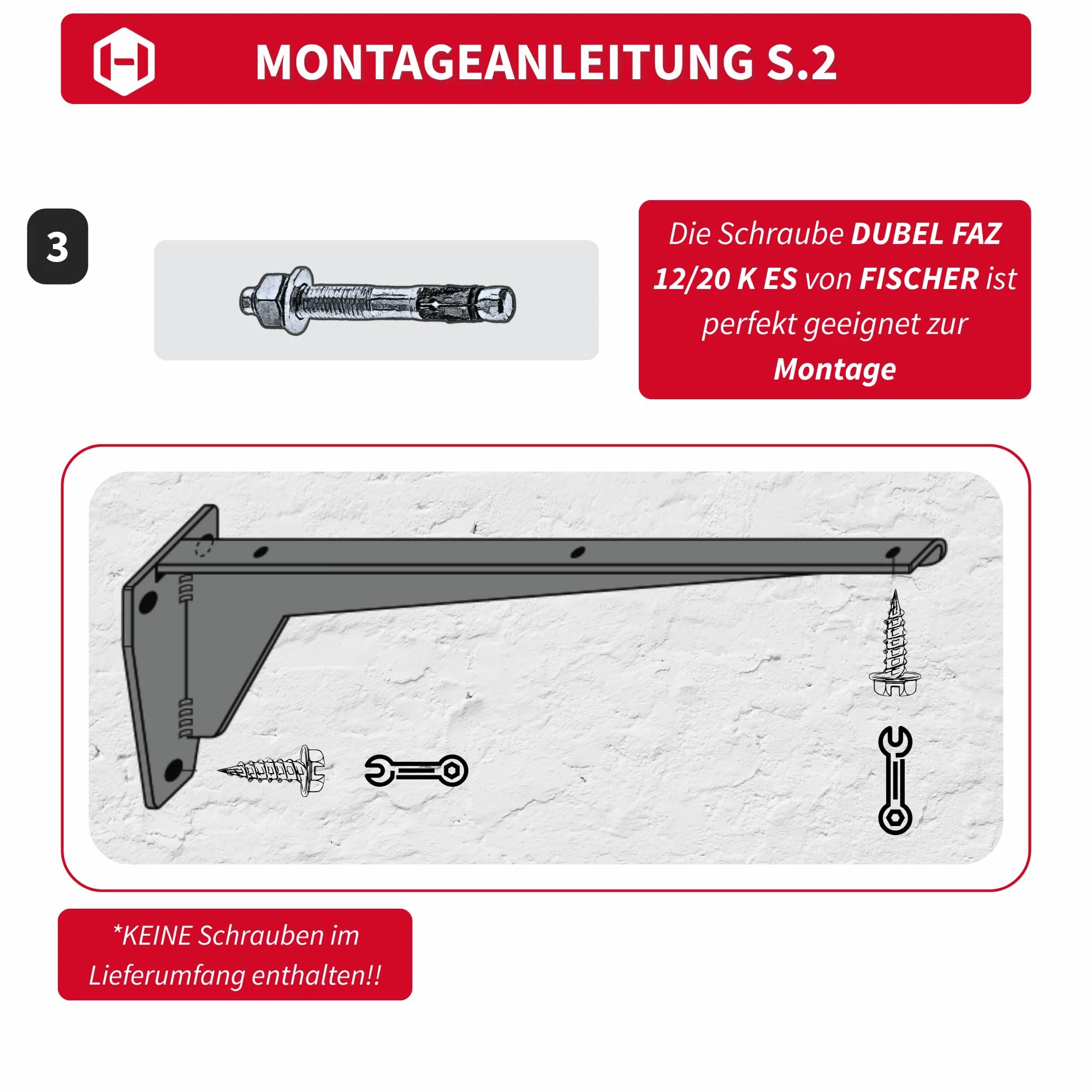 Gedotec MIRA wspornik regałowy, metalowy, wspornik do dużych obciążeń, głębokość 480 mm, stal szara, wspornik do dużych obciążeń, nośność 150 kg, 2 sztuki, metalowa konsola kątowa do ciężkich ładunków i regałów