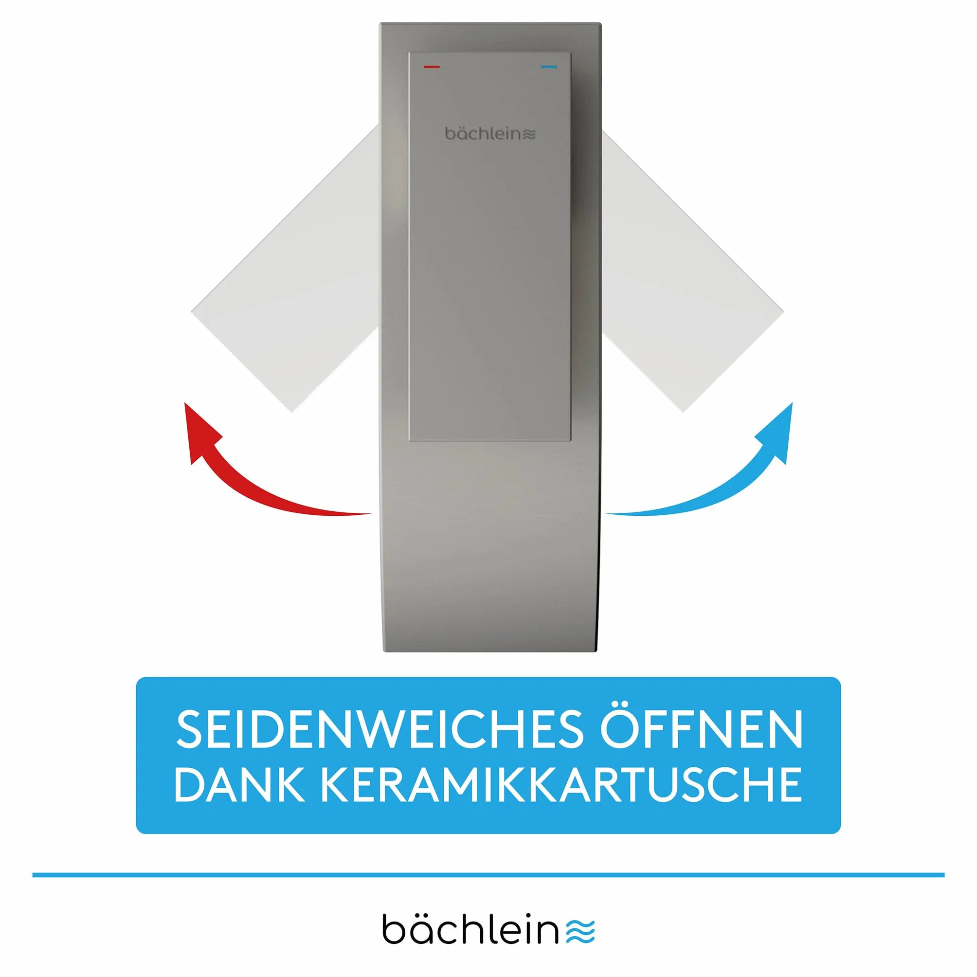 Bächlein Bateria łazienkowa Tamina w stylu wodospadu, jednouchwytowa bateria z trwałym wkładem ceramicznym i zestawem montażowym, bateria łazienkowa ze stali nierdzewnej