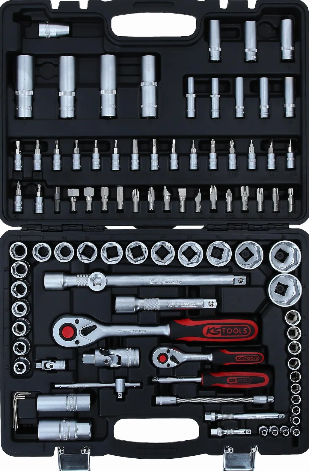 KS Tools 911.0694 Zestaw kluczy nasadowych,94-szt, 1/4"+1/2"