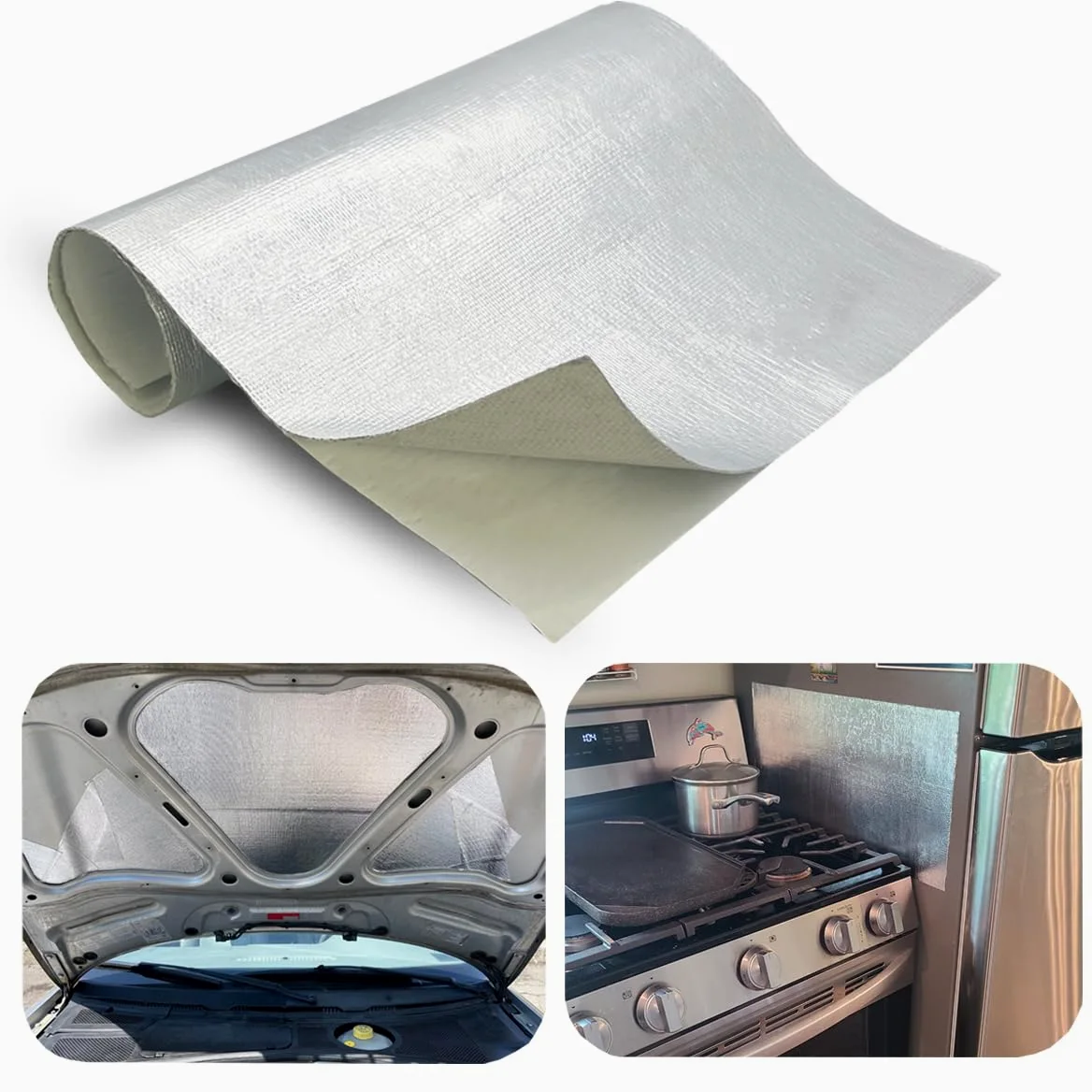 Taśma ochronna termiczna z aluminiowanym klejem 30,5 cm x 119,4 cm mata termoizolacyjna 2000 stopni ochrona przed wysoką temperaturą materiał owijki wydechowej