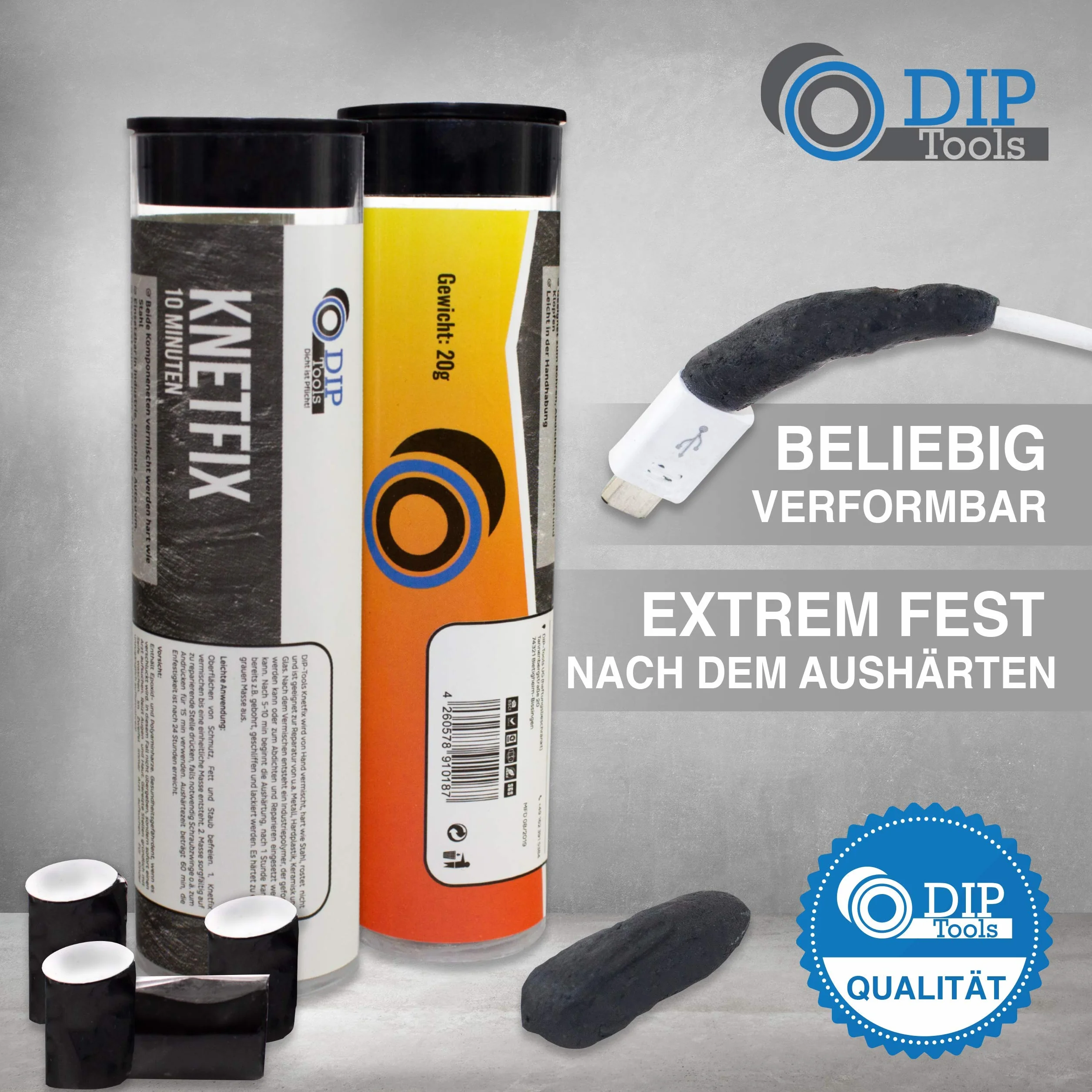 DIP-Tools wodoodporna 2-składnikowa masa klejąca do wewnątrz i na zewnątrz (1x56g)