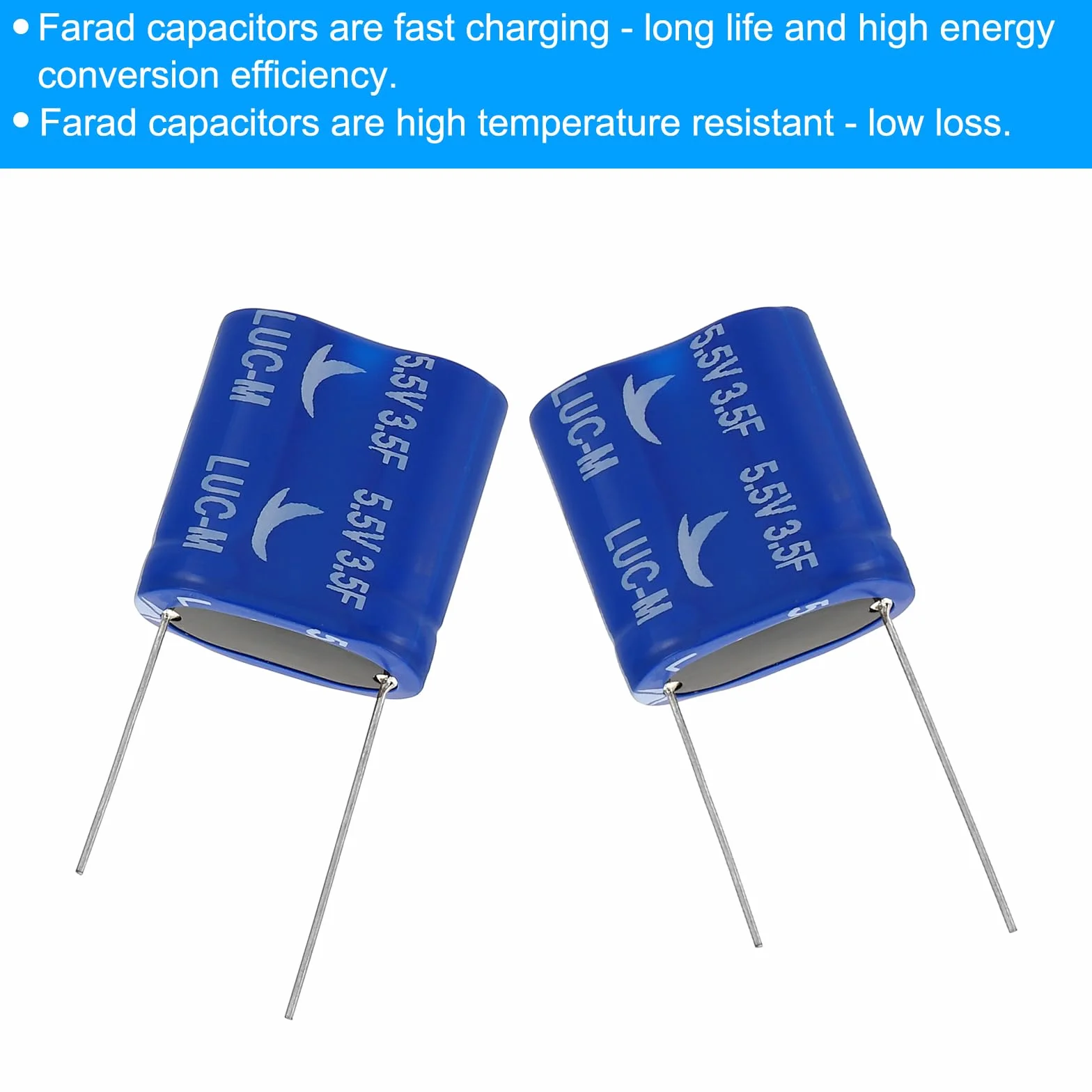 PATIKIL 2 sztuki 5,5 V 3,5 F superkondensator 0,83 x 0,39 x 0,83" aluminiowy superkondensatory typ nawijania magazynowanie energii do magazynowania energii na pokładzie