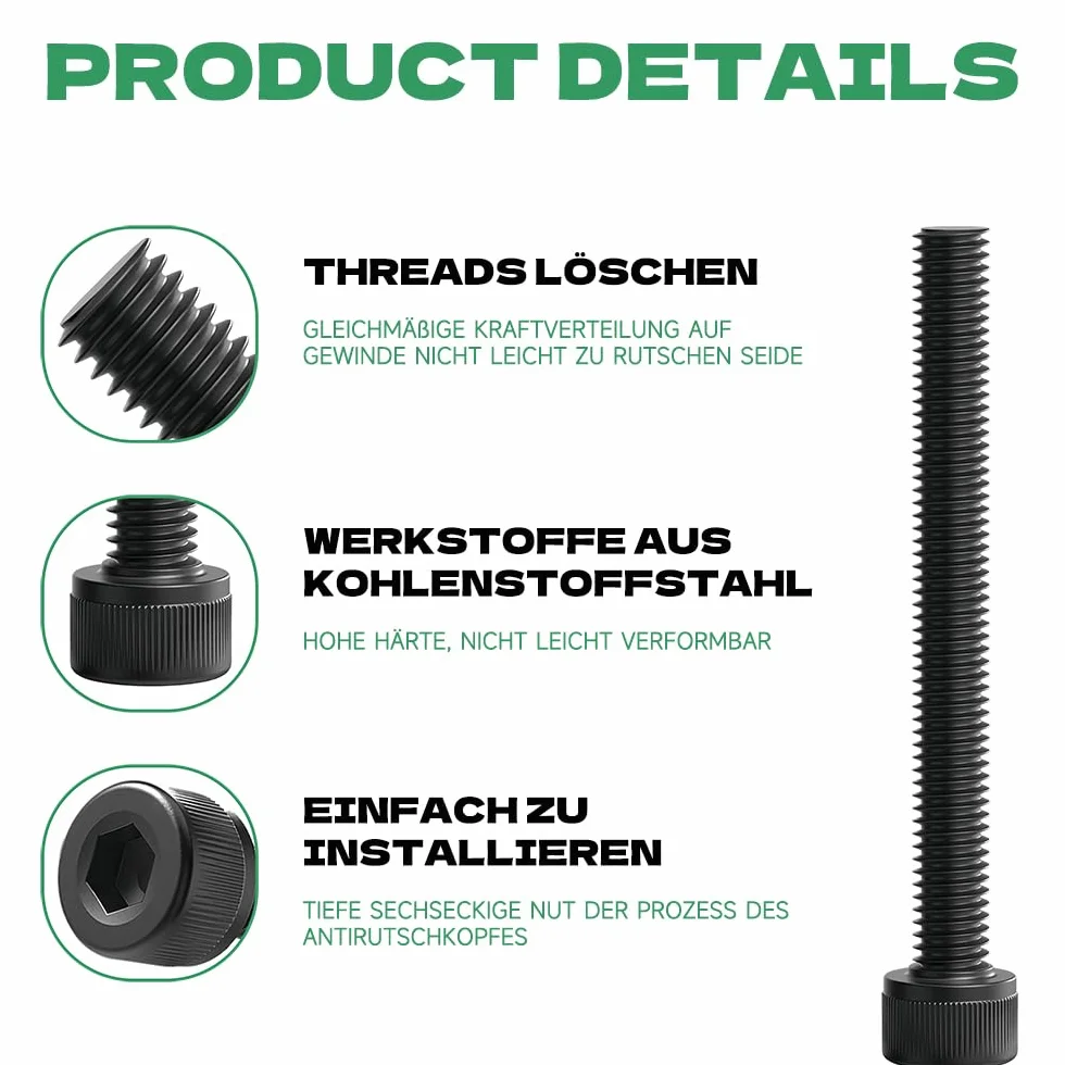 70 sztuk śrub M3 x 30, czarne, śruby z łbem cylindrycznym M3, śruby cylindryczne z gniazdem sześciokątnym, D912 12,9-klasyczna stal węglowa śruby imbusowe pełny gwint, z kluczem