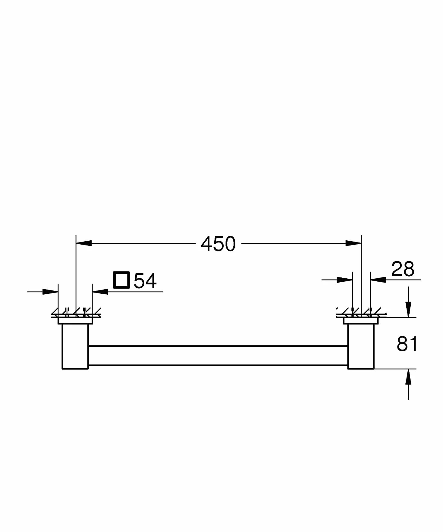Grohe Start Cube Grip Bar 450mm