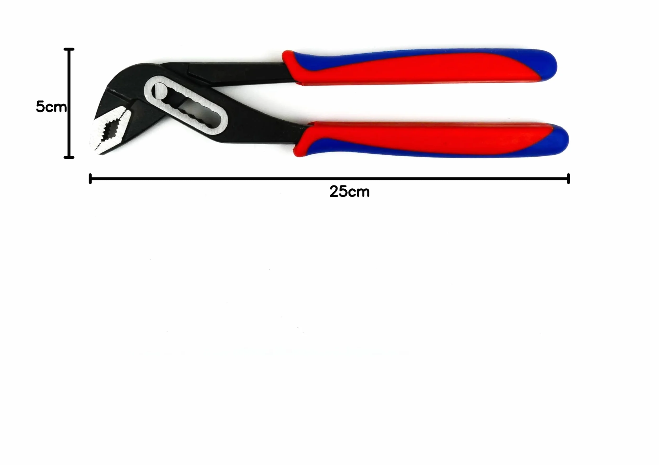 szczypce do pomp wodnych, klucz do rur, Engländer, 250 mm / 10" z dwukomponentowymi uchwytami w kolorze czerwono-białym do napraw, montaży, śrub i gięcia