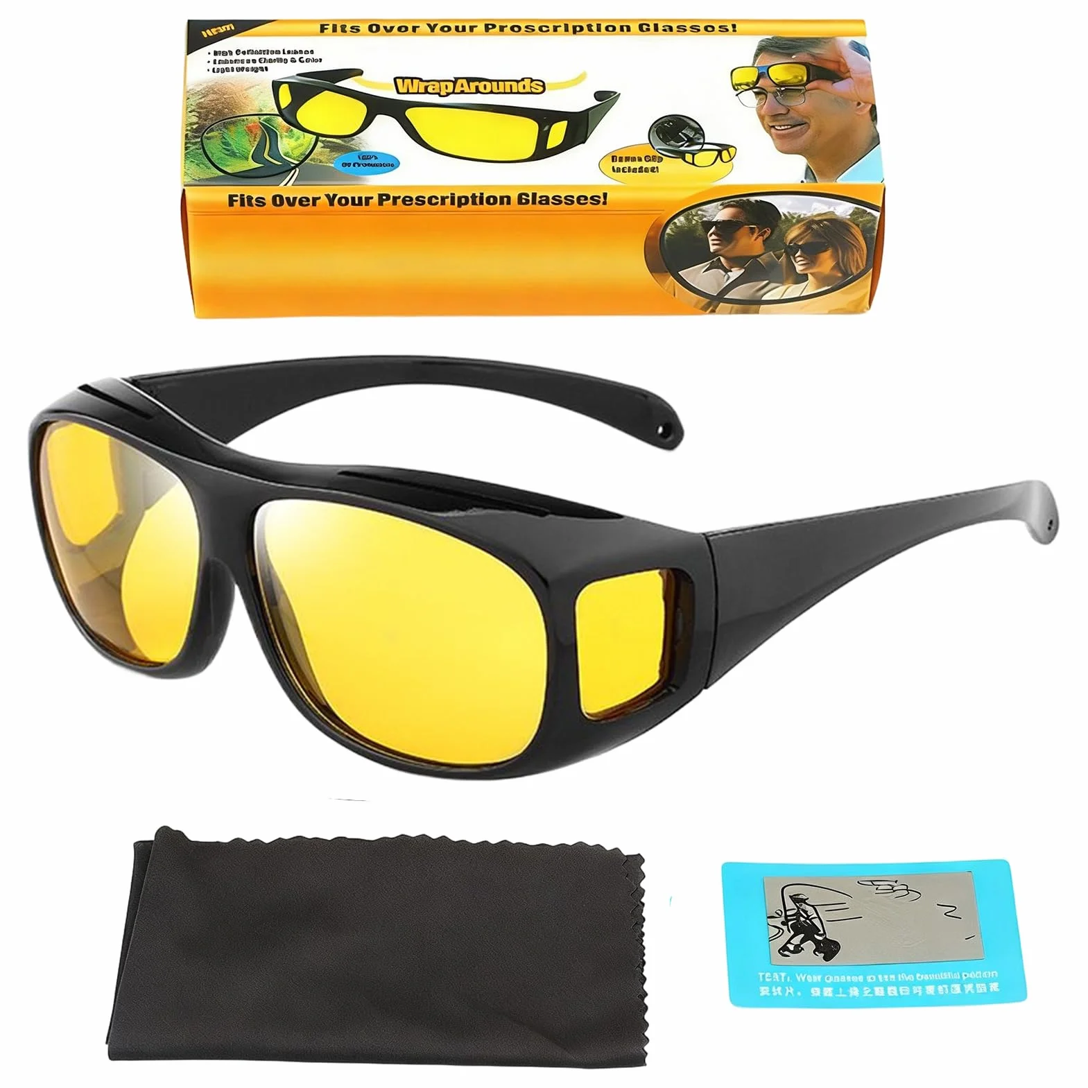 Okulary nocne do jazdy, ergonomiczne dopasowanie, wiatroszczelne, antyrefleksyjne okulary do jazdy nocą, dla mężczyzn i kobiet, osób starszych, piasek, deszcz, mgła, zmierzch, spacery, jazda na