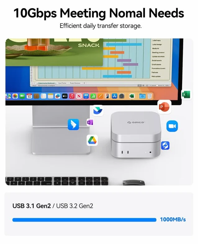 ORICO Minimate M4 2TB kompatybilny z Mac mini M4, Windows - przenośny dysk SSD NVMe z