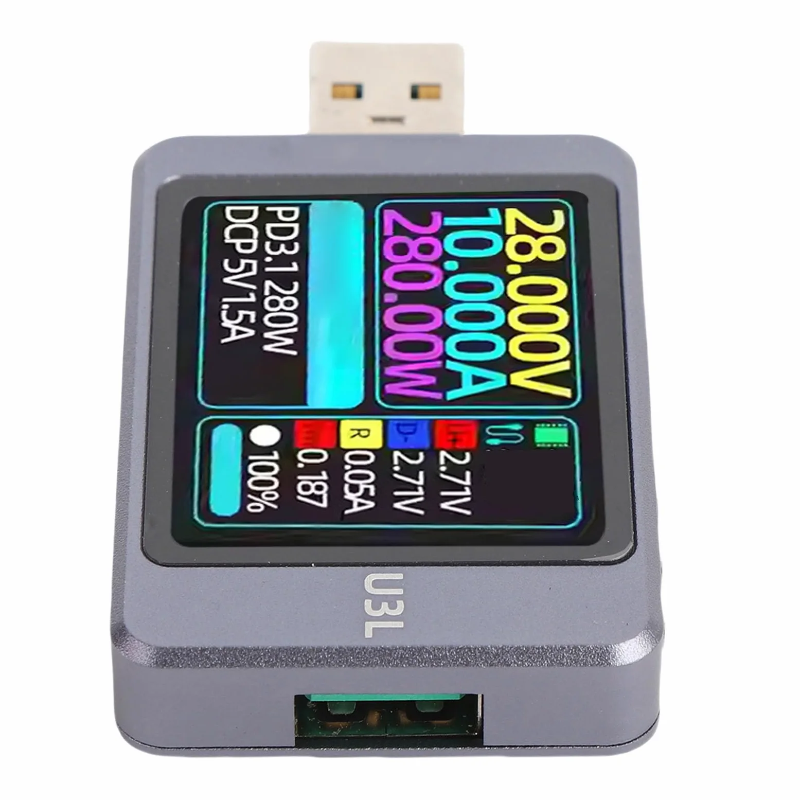 Tester napięcia i prądu USB Przenośny ekran o przekątnej 1,77 cala dla entuzjastów elektroniki