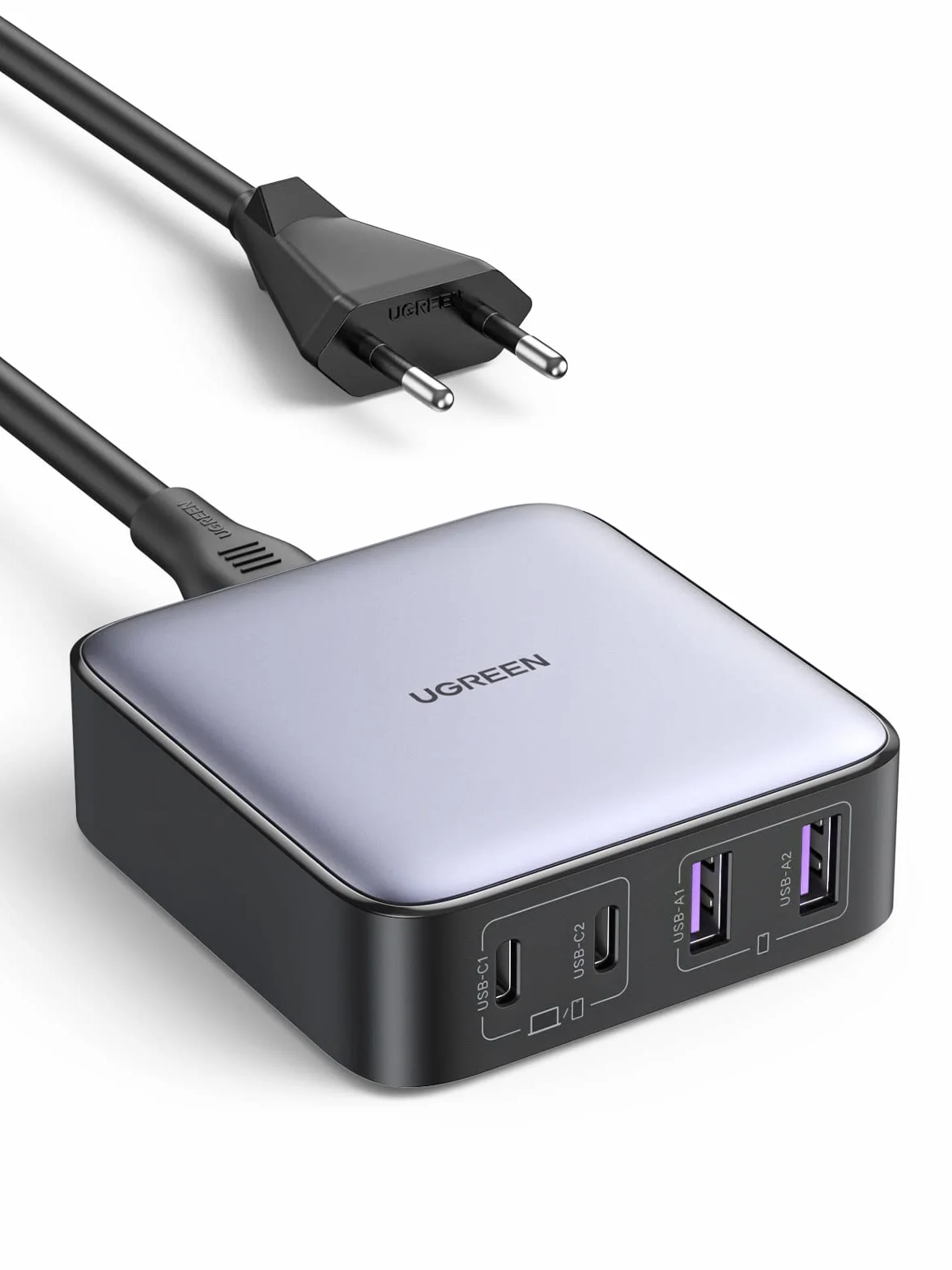 UGREEN Nexode 65W Ładowarka USB C GaN II Tech 4 porty kompatybilna MacBook Pro Air iPad iPhone Galaxy S24