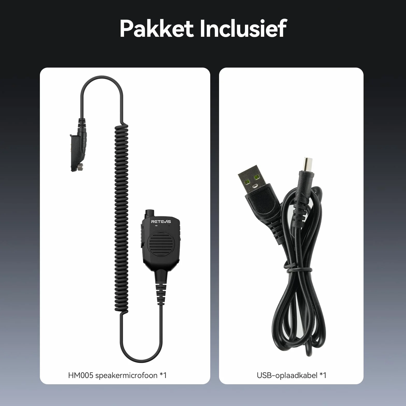 Retevis HM005 Dwukierunkowy Głośnik Radiowy Mic,Radiowy Mic z Redukcją Szumu AI,Dwukierunkowy Mikrofon Radiowy MIC Kompatybilny z Retevis HD1 RT29 NR630S RT648 NR30 RT87(1 Sztuki)