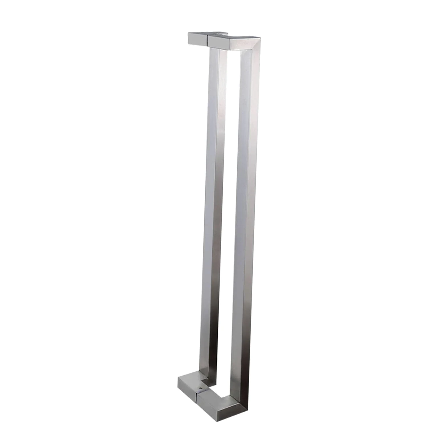 Najwyższej jakości srebrna podwójna wygięta kwadratowa rura prysznicowa uchwyt 60 x 57,5 cm idealny do domów, biur, hoteli i przestrzeni komercyjnych, trwały sprzęt do drzwi przesuwnych
