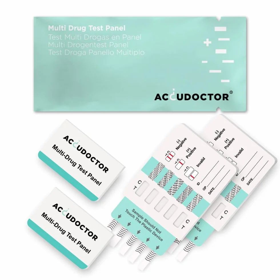 5 Accudoctor Multi Drug Test 10 narkotyków w moczu THC Konopie indyjskie Marihuana Kokaina MET MDMA Amfetamina jeden szybki pasek testowy do moczu krok wielolekowy szybki zestaw do testowania