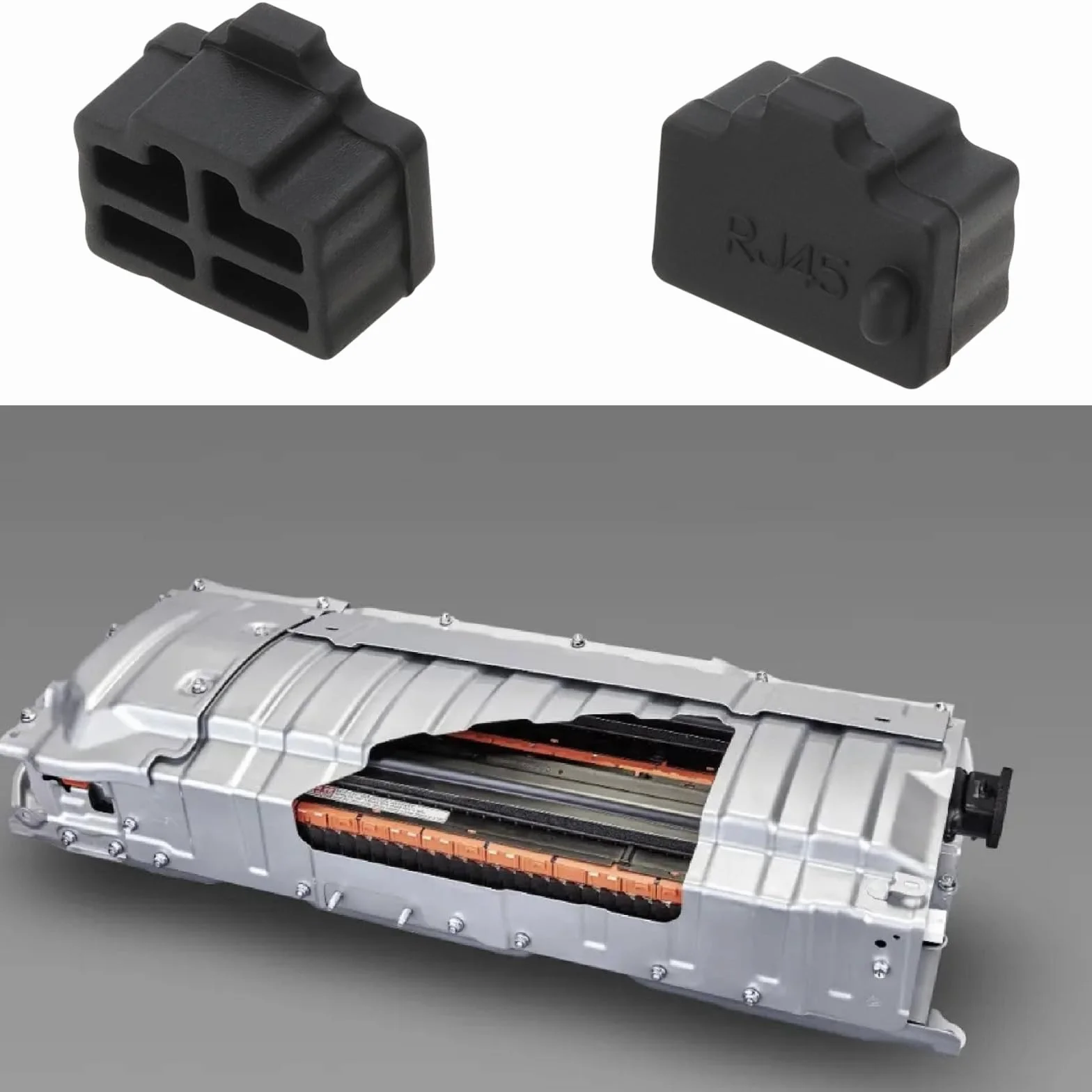 Silikonowe ochraniacze RJ45 kompatybilne z bateriami Pylontech US2000 US3000 US5000 typu B, 10 x 12,5 x 8 mm, czarne