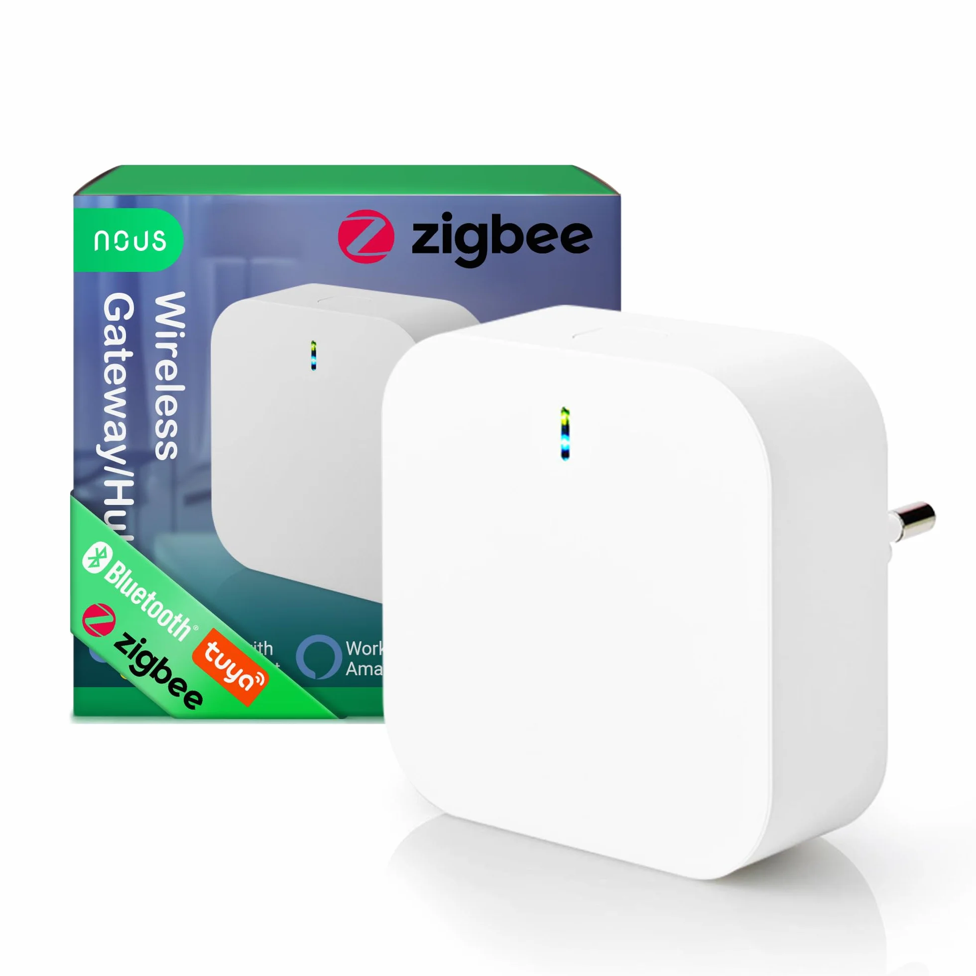 NOUS E1 ZigBee Gateway, koncentrator ZigBee / Bluetooth, ZigBee Bridge, ZigBee Smart Home, ZigBee Gateway Alexa, Gateway ZigBee Smart Home, ZigBee 3.0, Bluetooth, aplikacja Smart Life/Tuya