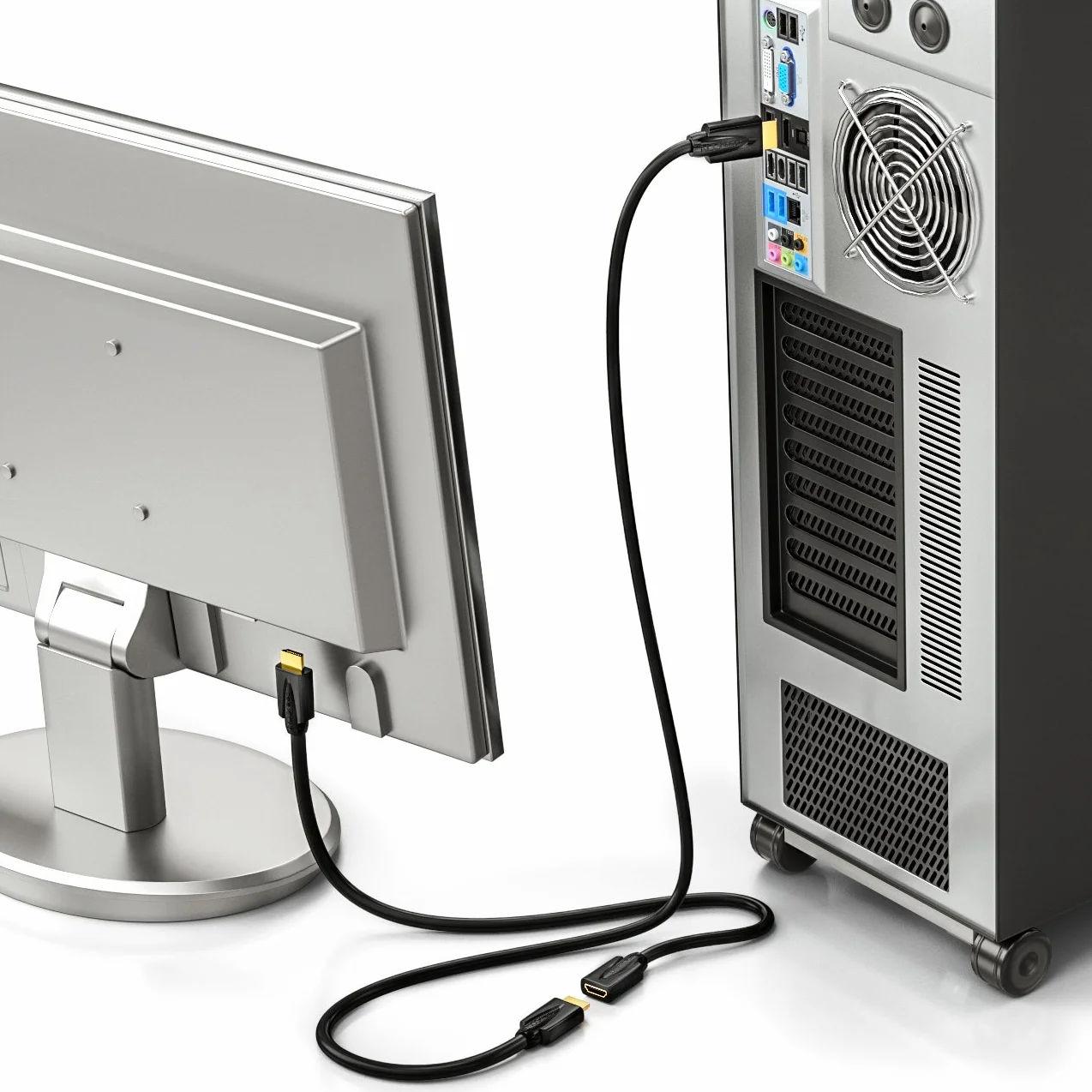 deleyCON 1m Przedłużacz HDMI - Kompatybilny z HDMI 2.0a/b/1.4a - UHD 4K HDR 3D 1080p 2160p ARC - Wysoka prędkość z Ethernetem - Czarny
