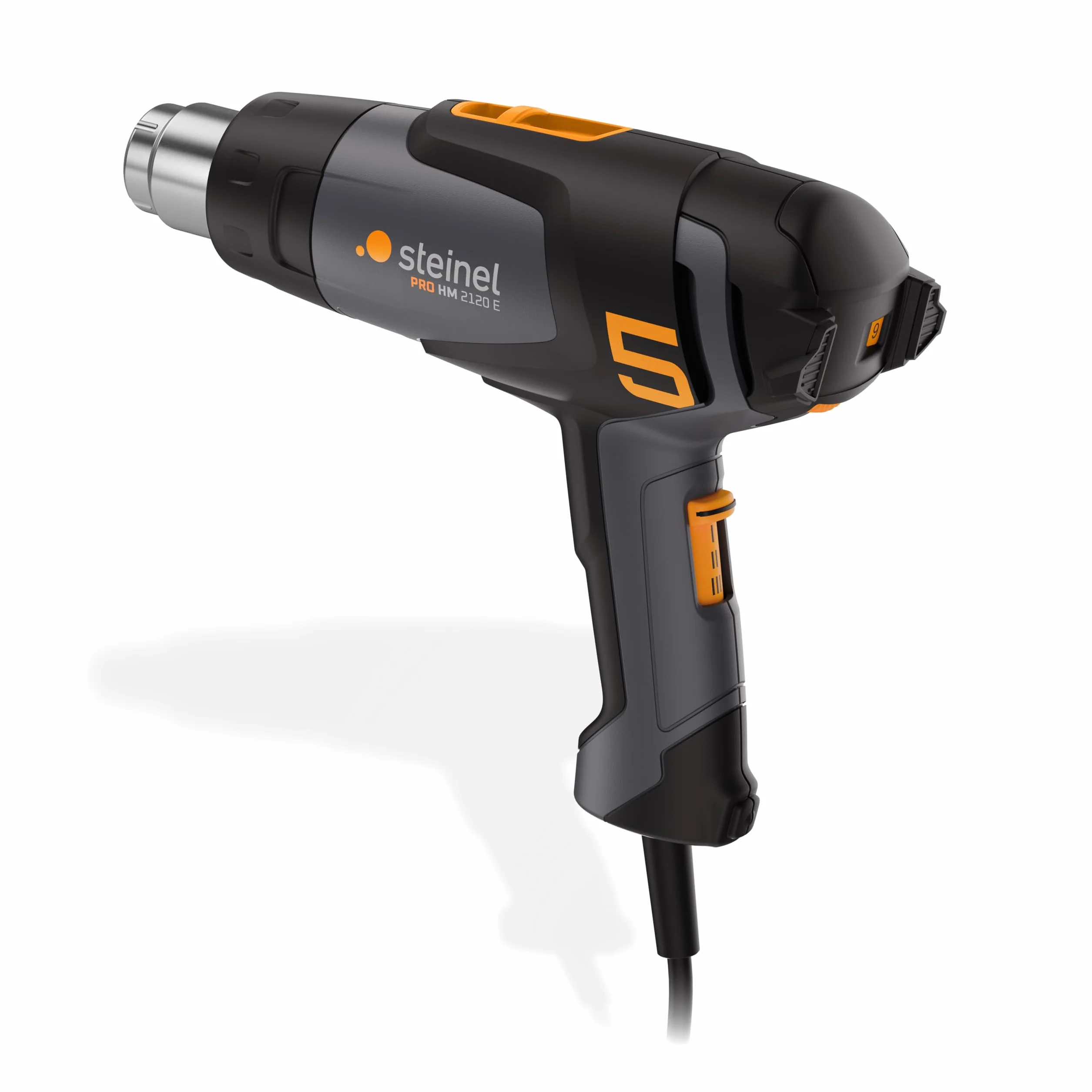 Steinel Pistolet grzewczy HM 2120 E, 2200 W, pistolet na gorące powietrze 80°-650°C, ochrona termiczna suszarki do włosów, ogrzewanie ceramiczne
