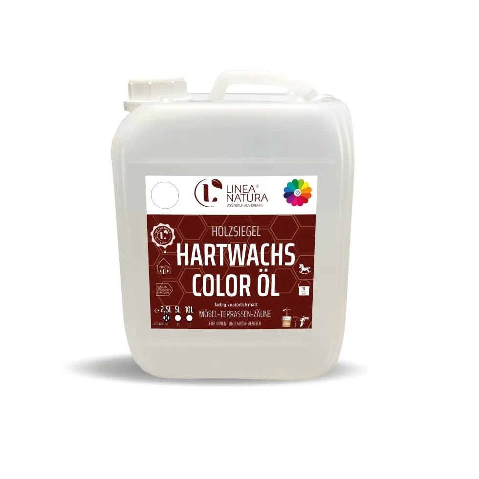 LINEA NATURA® Wosk twardy Color olej olej olej do drewna olej do pielęgnacji drewna olej do twardego wosku kolorowy 2,5 l dąb dziki szary
