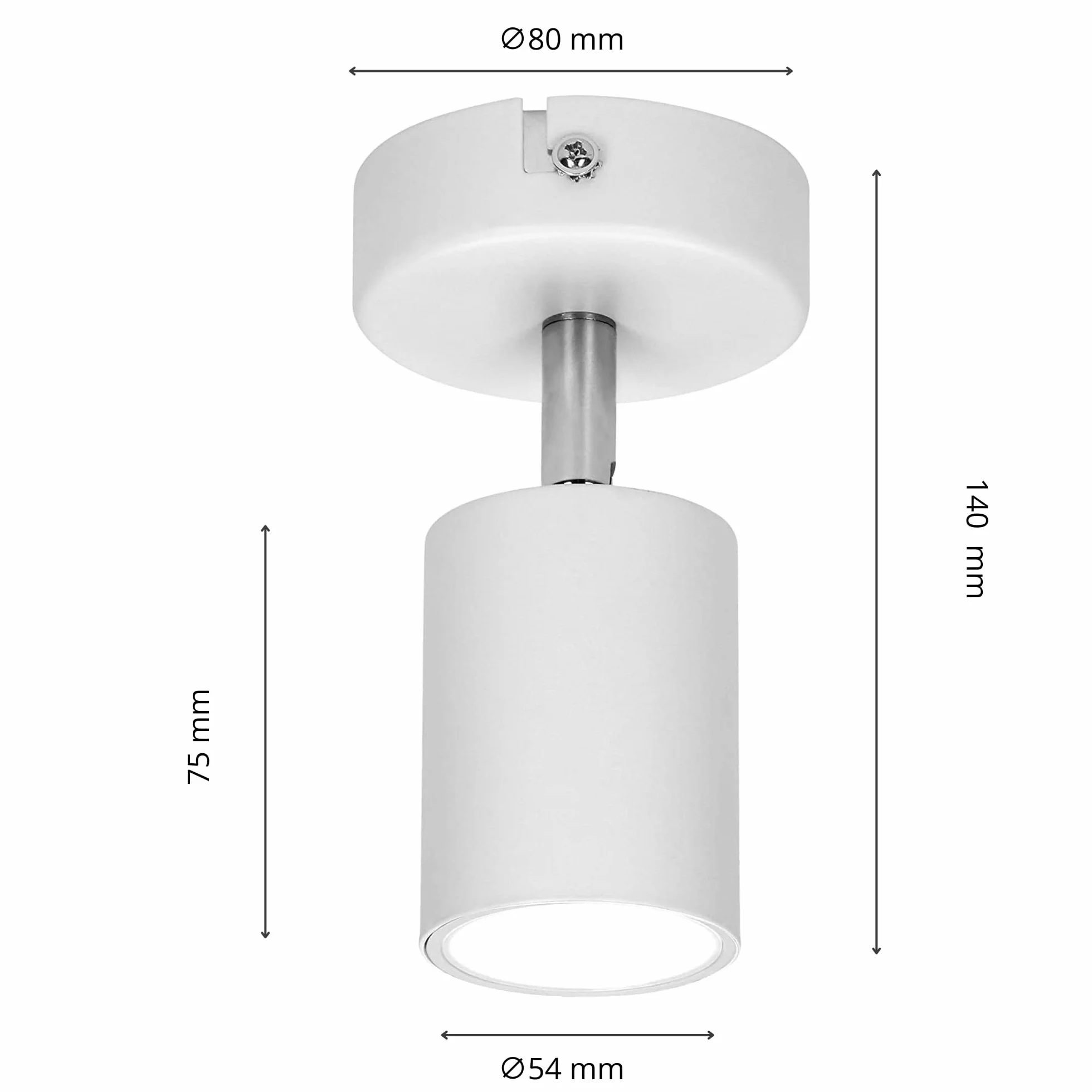 Advitit DOA SP 1 Lampa Spot Pojedyńcza GU10 max. 50W IP20 (biała)