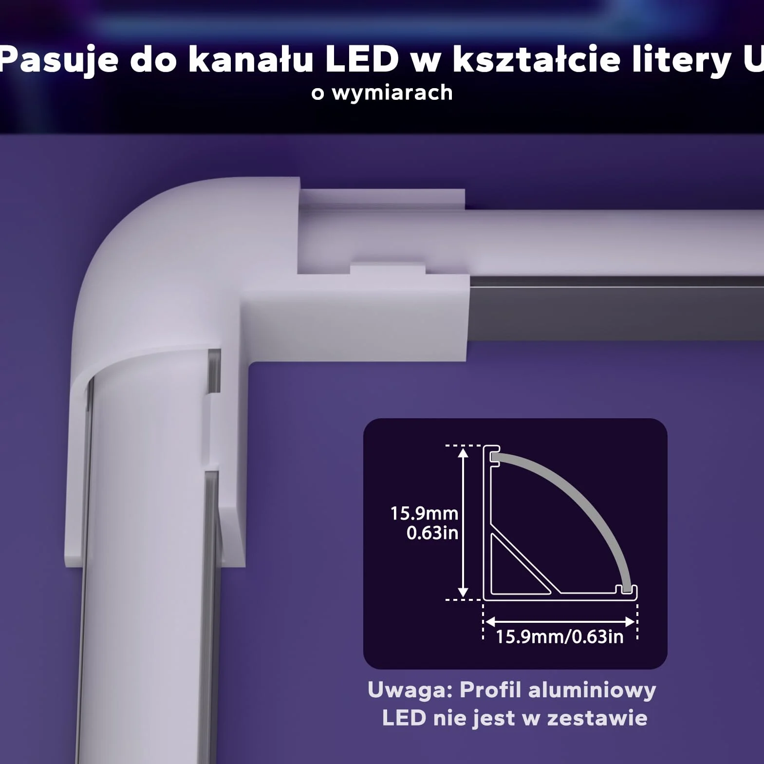 HOMMAND Złącze narożne 90 stopni, 10 szt., złącza narożne do profili LED, 90 stopni złącza kątowe LED do profilu aluminiowego LED w kształcie litery V, śruby w zestawie