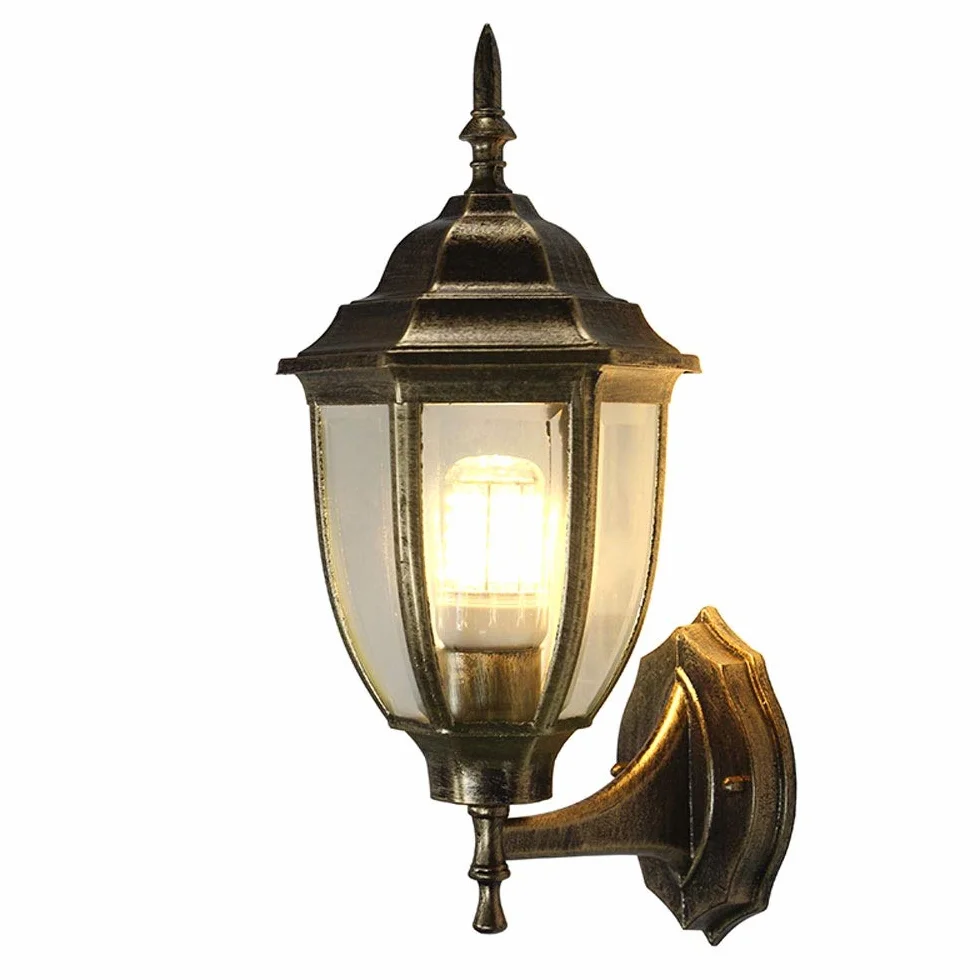 Vintage oświetlenie zewnętrzne, kinkiety zewnętrzne, Europejski antyczny kinkiet Metalowe szkło Kreatywny nowoczesny minimalistyczny Zewnętrzny wodoodporny ogród Inżynieria krajobrazu Zewnętrzny kinki