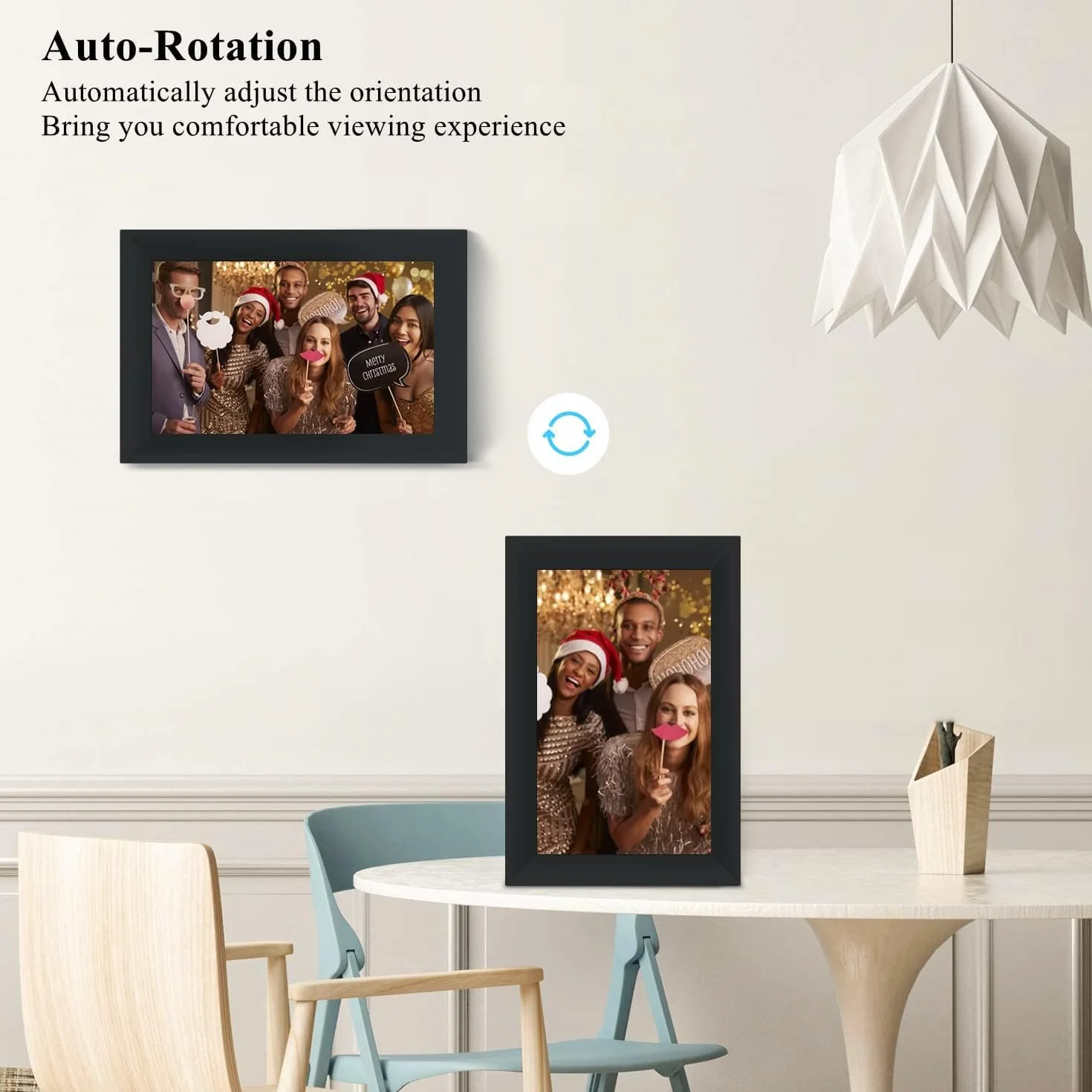 Cyfrowa ramka na zdjęcia 10,1" WiFi IPS 1280x800 32GB automatyczne obracanie montaż na ścianie
