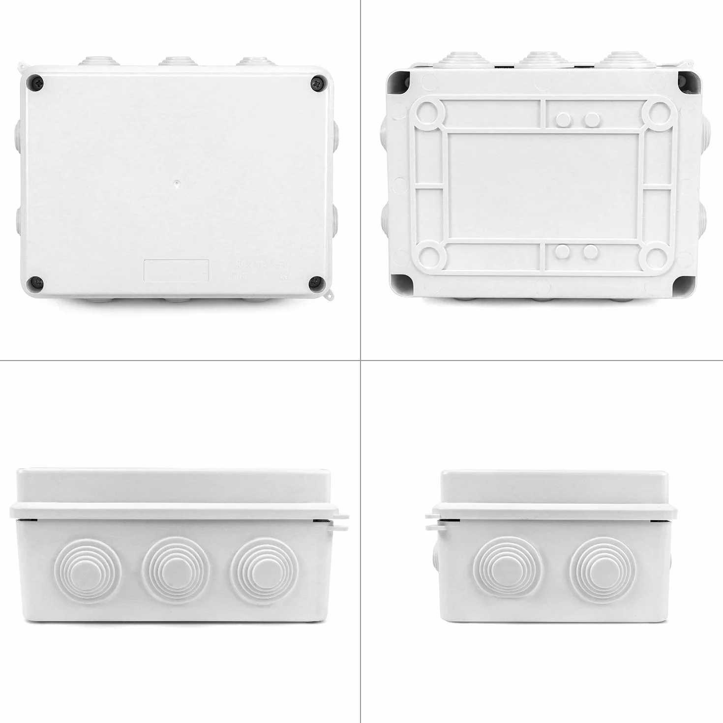 QWORK® Puszka przyłączeniowa natynkowa, puszka przyłączeniowa, wodoodporna, pyłoszczelna, IP65, tworzywo ABS, uniwersalna obudowa projektu elektrycznego, biała, 150 x 110 x 70 mm