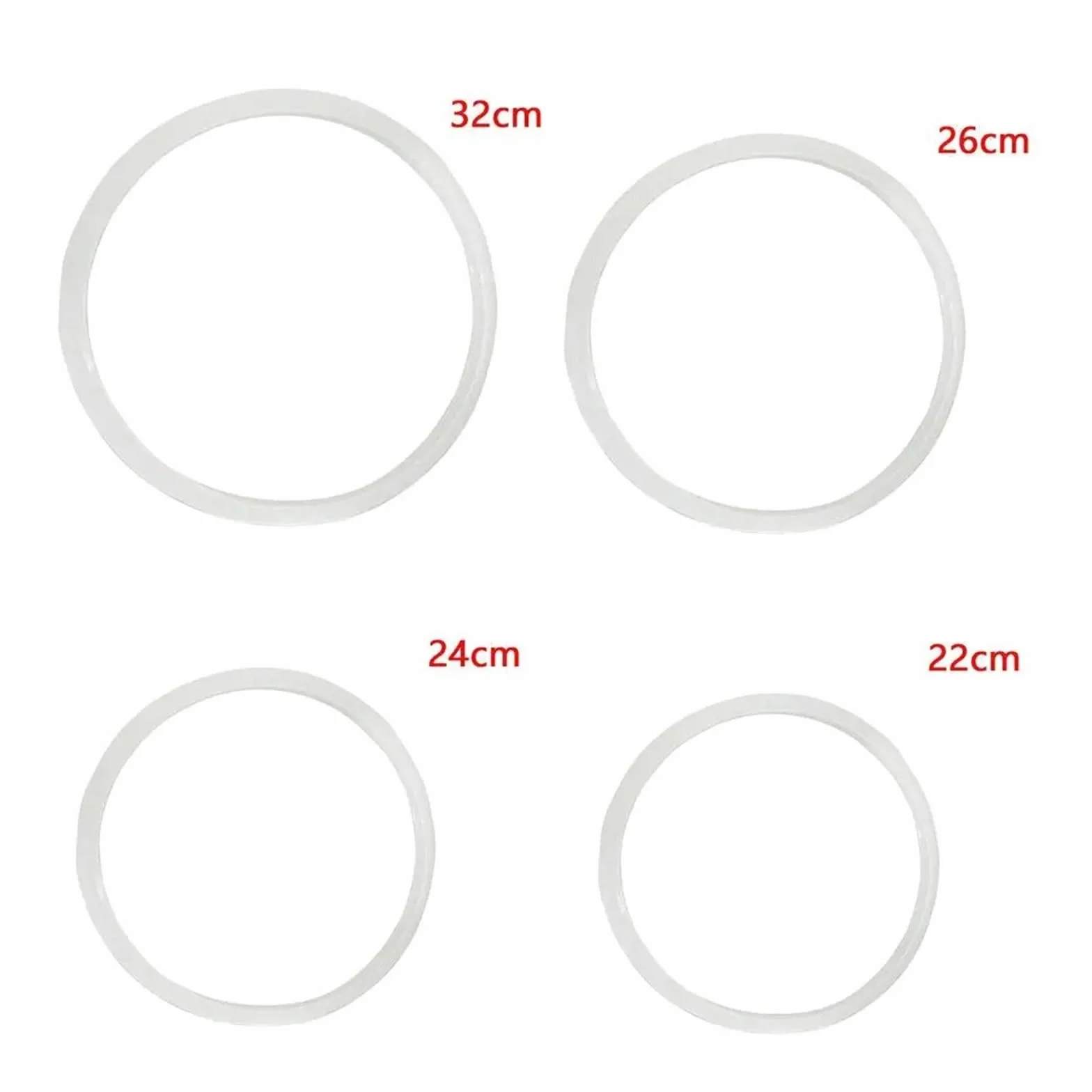 22 24 26 32 cm szybkowary, biała uszczelka z kauczuku silikonowego (22 cm)
