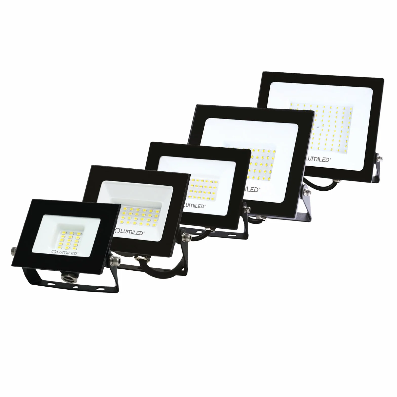 Lumiled Reflektor LED 20 W, super jasny, 1800 lm, reflektor LED, do użytku na zewnątrz, IP65, wodoszczelny, 6500 K, zimna biel, reflektor czarny